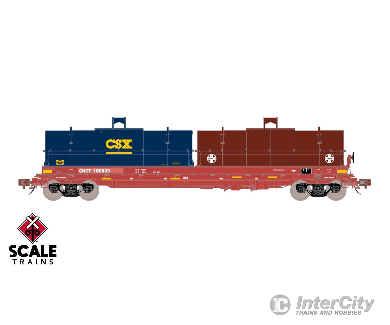 ScaleTrains SXT40305 Rivet Counter HO Scale Thrall 2-Hood Coil Steel Car CHTT/ex-CTRN Patched/ATSF & CSX Hoods 100639