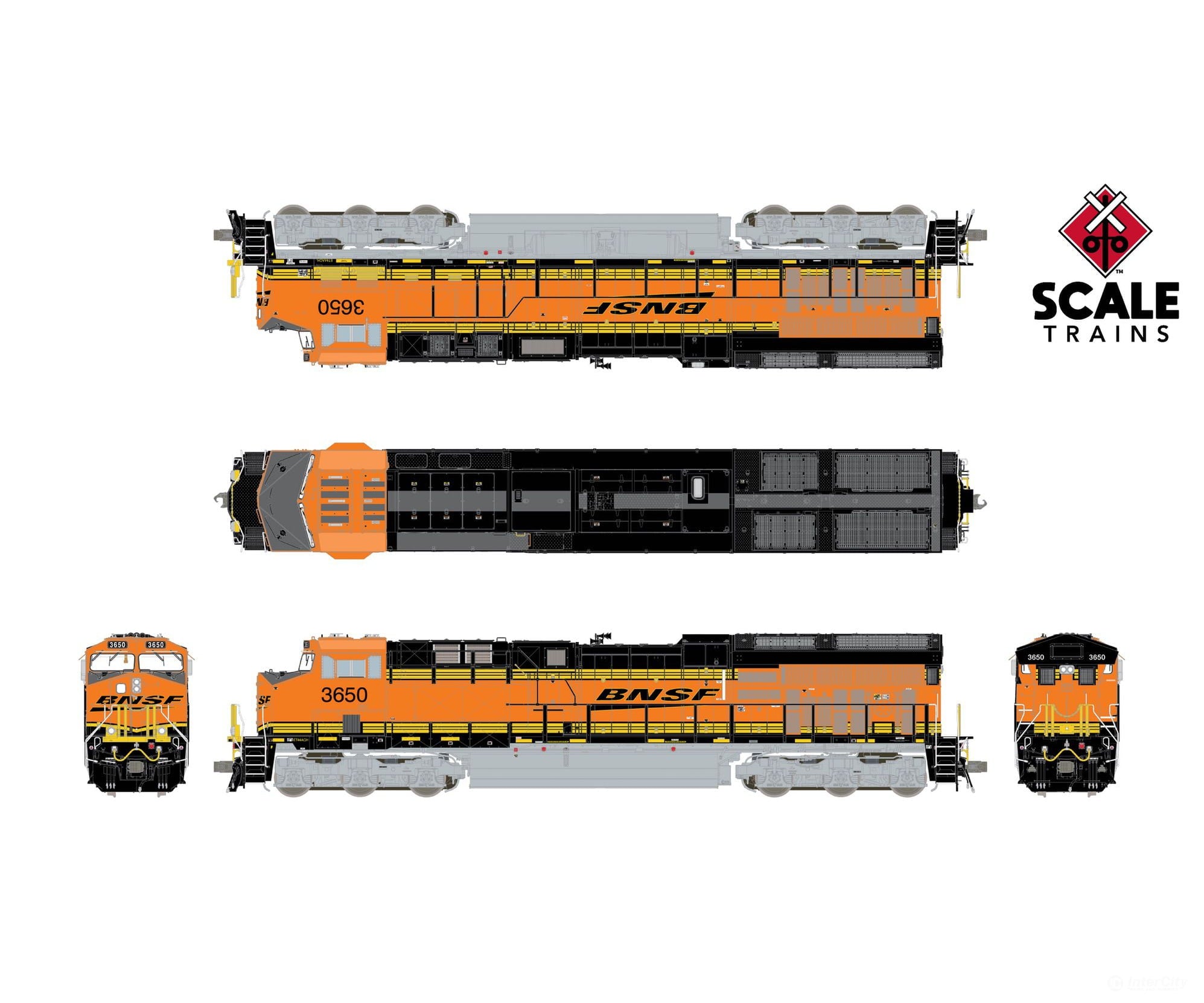 ScaleTrains SXT40350 Rivet Counter HO Scale GE ET44ACH BNSF/Heritage III 3670 DCC & Sound Equipped - Locomotives