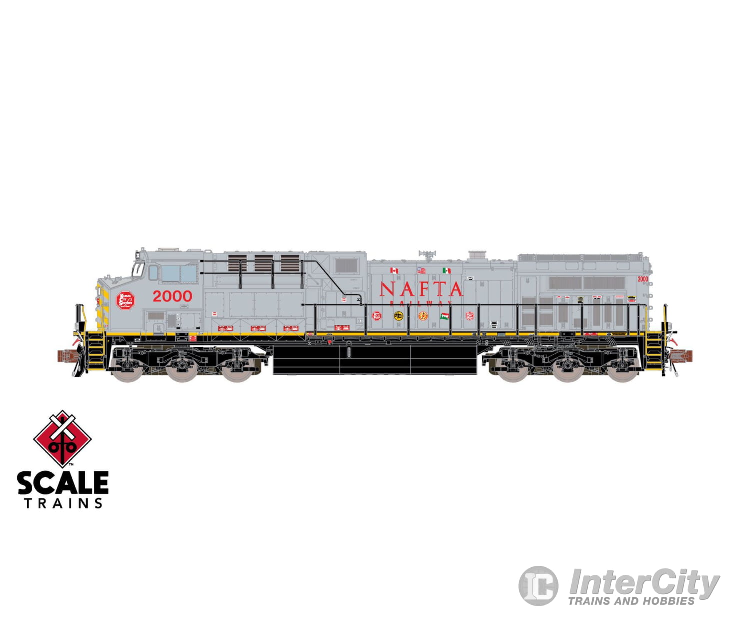 ScaleTrains SXT40609 Rivet Counter N Scale GE AC4400CW Kansas City Southern/NAFTA/Gray/KCS #2000 2000 DCC & Sound