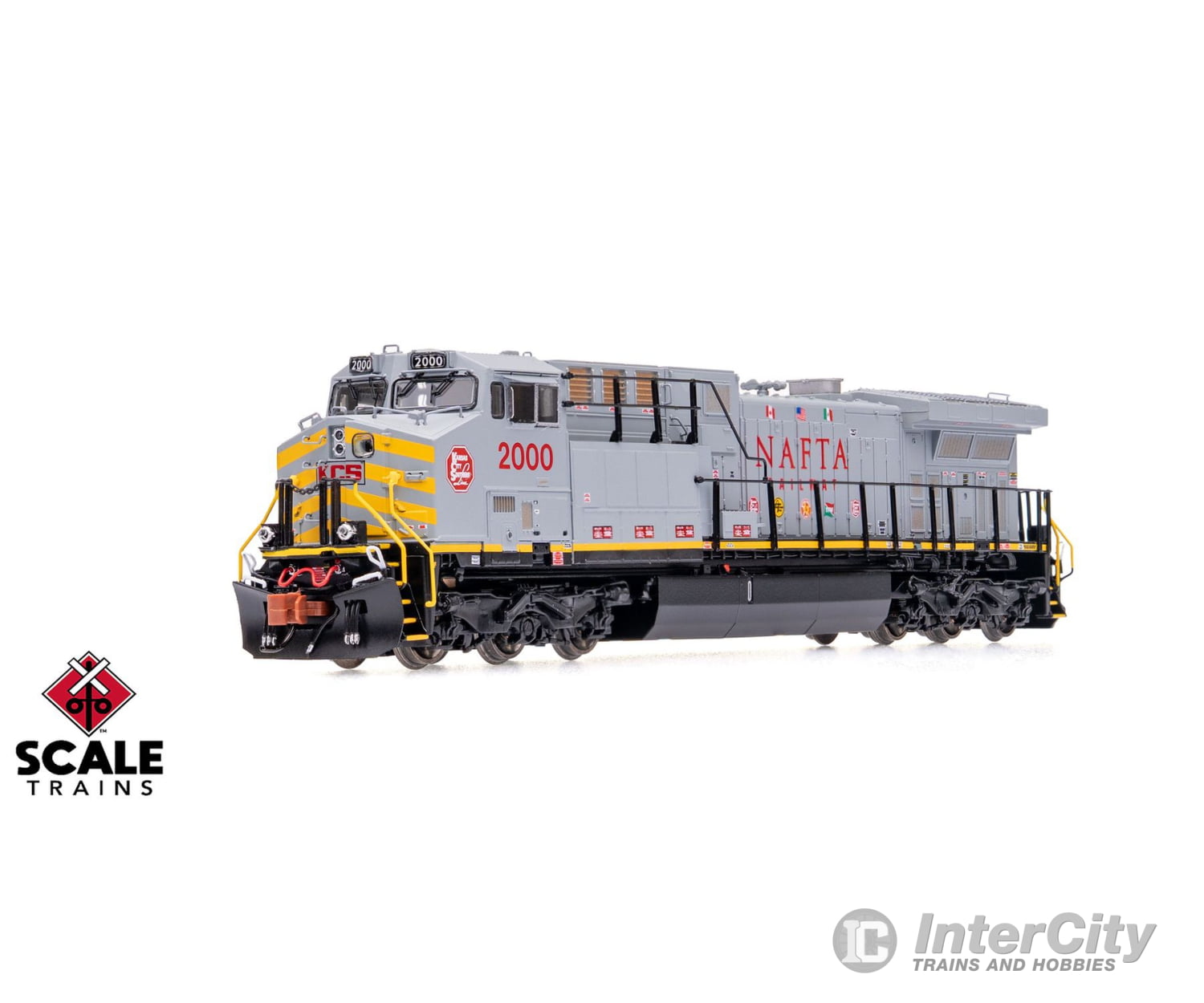 ScaleTrains SXT40609 Rivet Counter N Scale GE AC4400CW Kansas City Southern/NAFTA/Gray/KCS #2000 2000 DCC & Sound