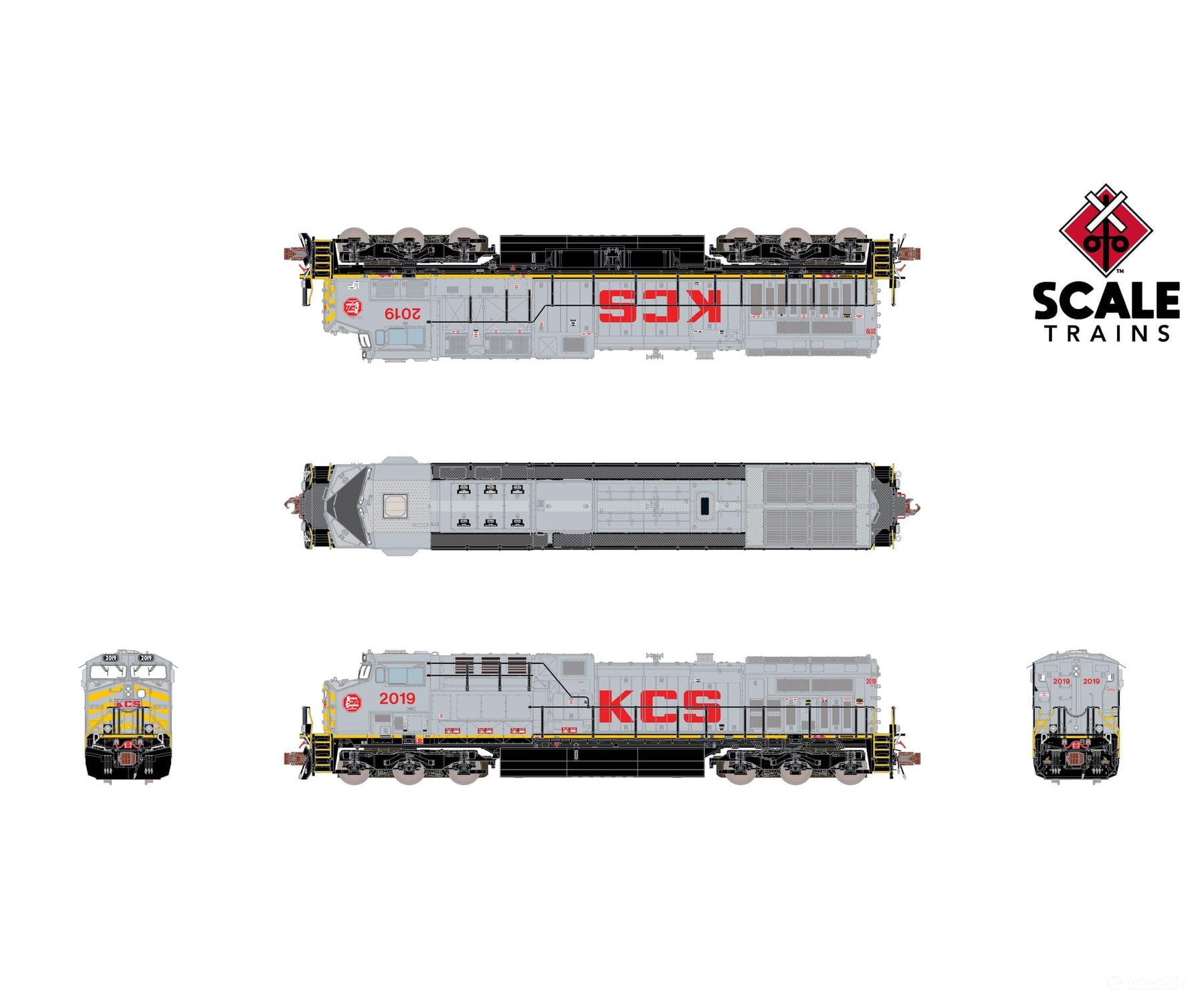 ScaleTrains SXT40611 Rivet Counter N Scale GE AC4400CW Kansas City Southern/Gray 2019 DCC & Sound Equipped Locomotives