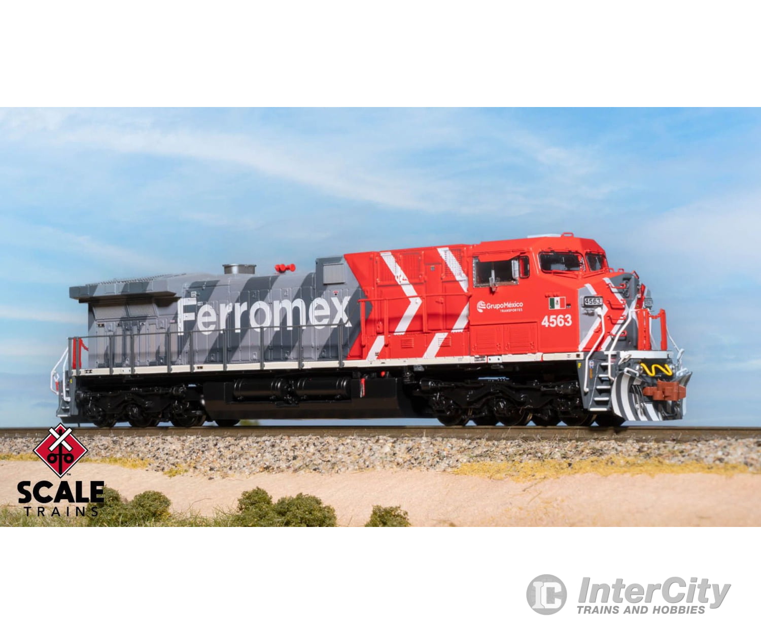 ScaleTrains SXT40631 Rivet Counter N Scale GE AC4400CW Ferromex/Zebra 4572 DCC & Sound Equipped Locomotives