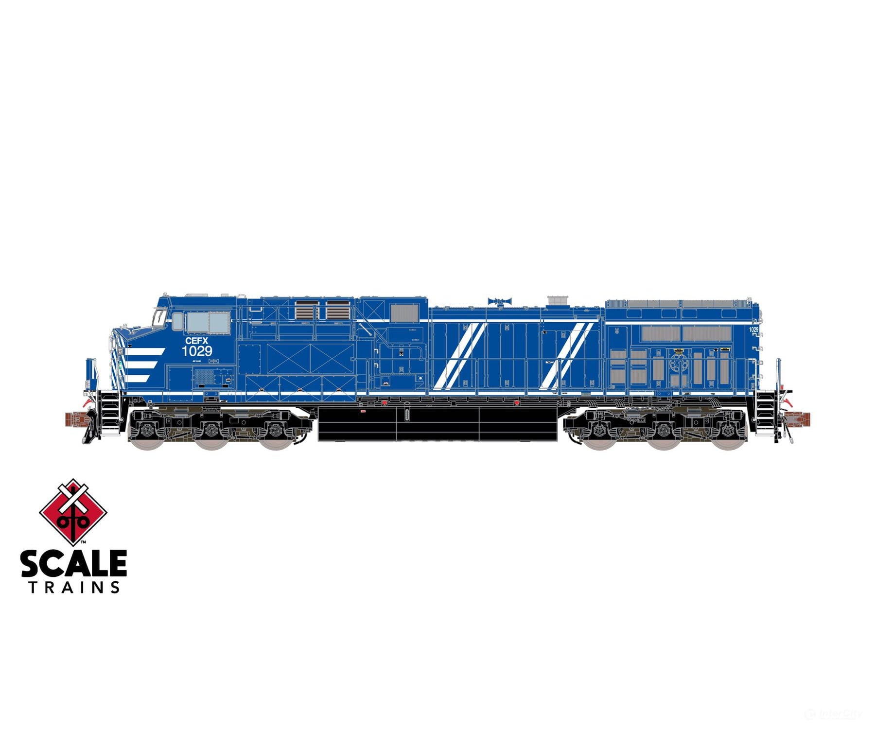 ScaleTrains SXT40633 Rivet Counter N Scale GE AC4400CW CEFX/Bluebird 1029 DCC & Sound Equipped Locomotives
