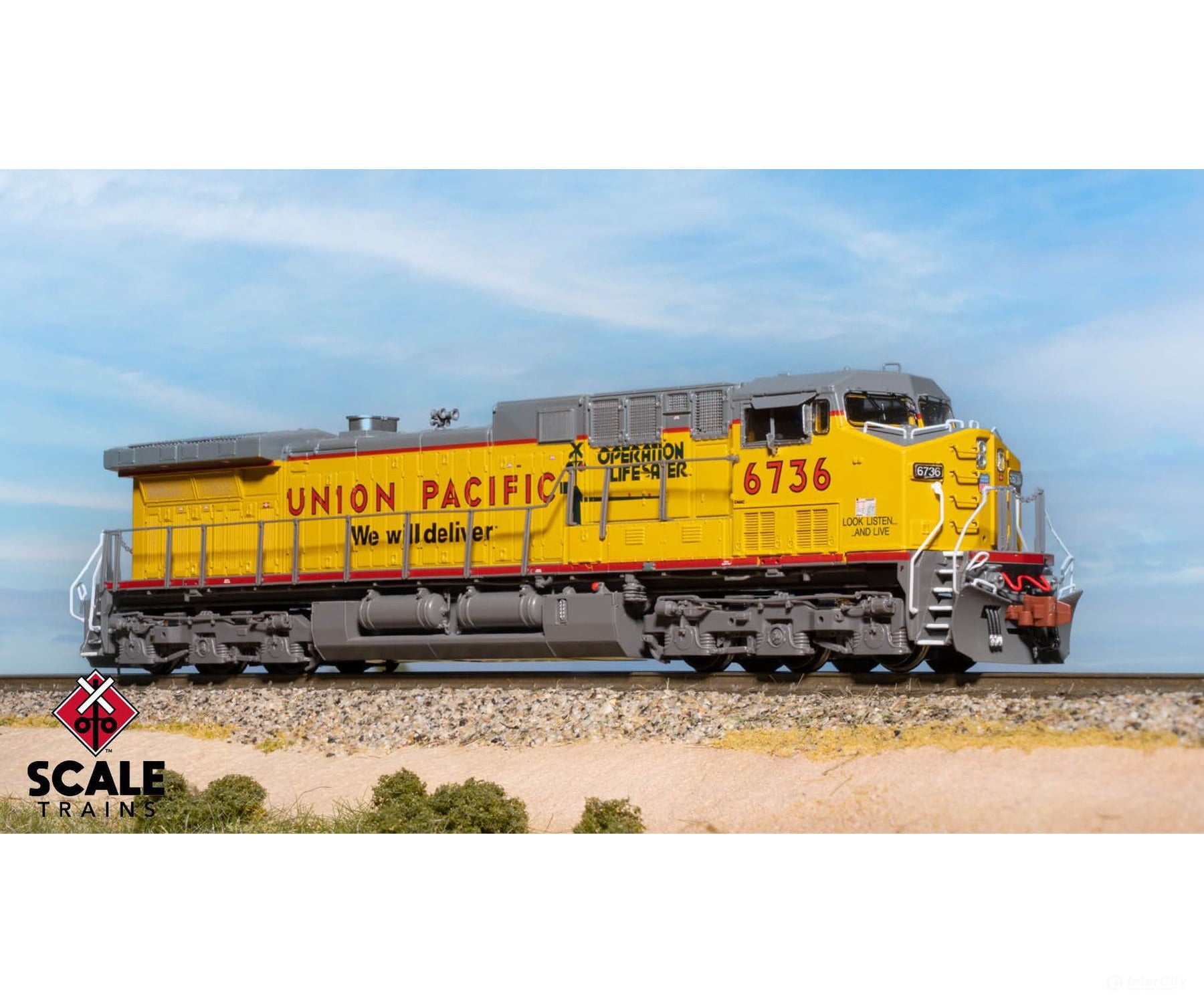 ScaleTrains SXT40663 Rivet Counter N Scale GE AC4400CW Union Pacific/ex-C&NW/Operation Lifesaver/’We Will Deliver’/Red