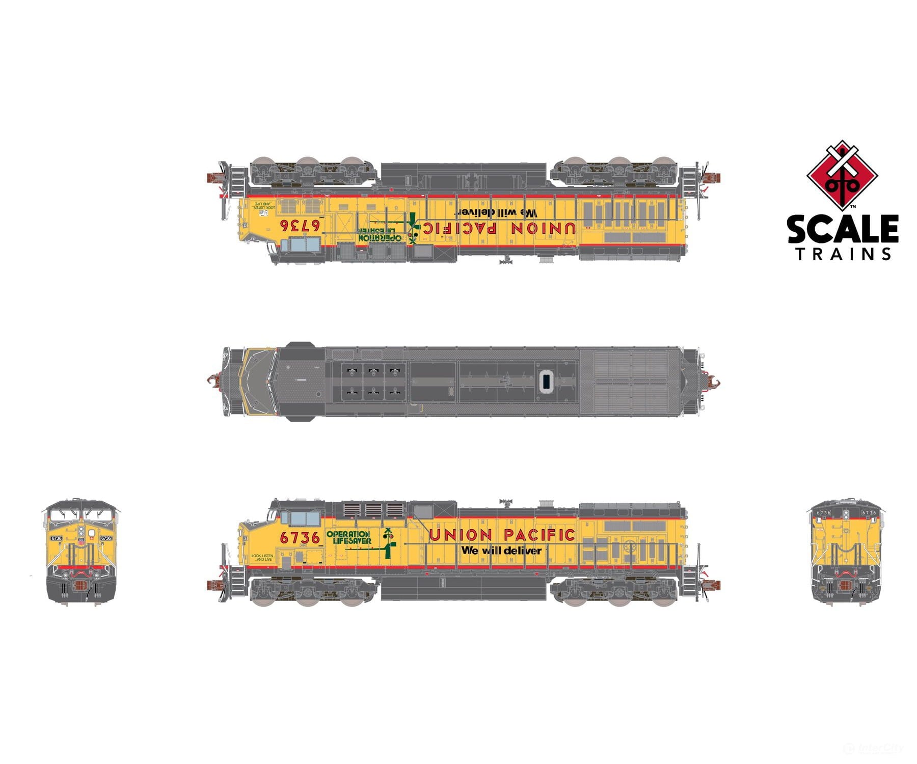 ScaleTrains SXT40663 Rivet Counter N Scale GE AC4400CW Union Pacific/ex-C&NW/Operation Lifesaver/’We Will Deliver’/Red