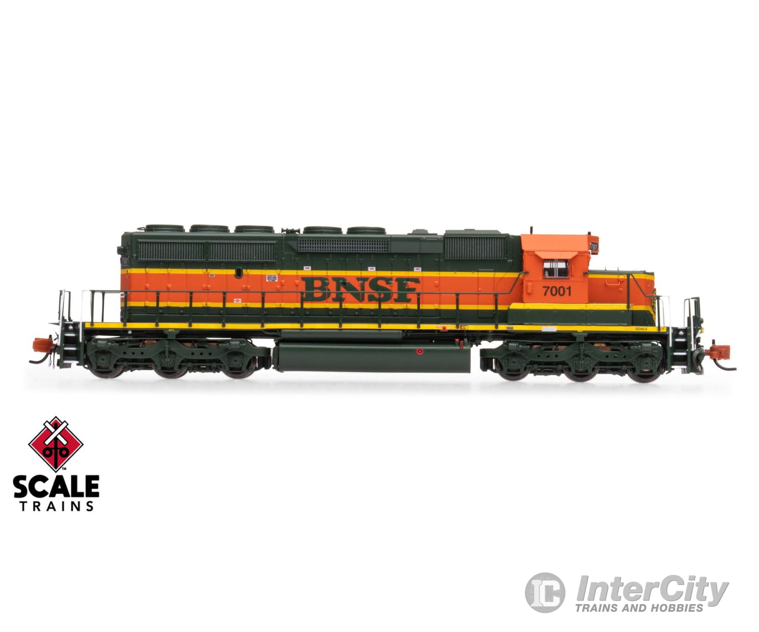 ScaleTrains SXT40671 Rivet Counter N Scale EMD SD40-2,BNSF/Heritage I/Large Circle-Cross Nose Logo 7001 DCC & Sound