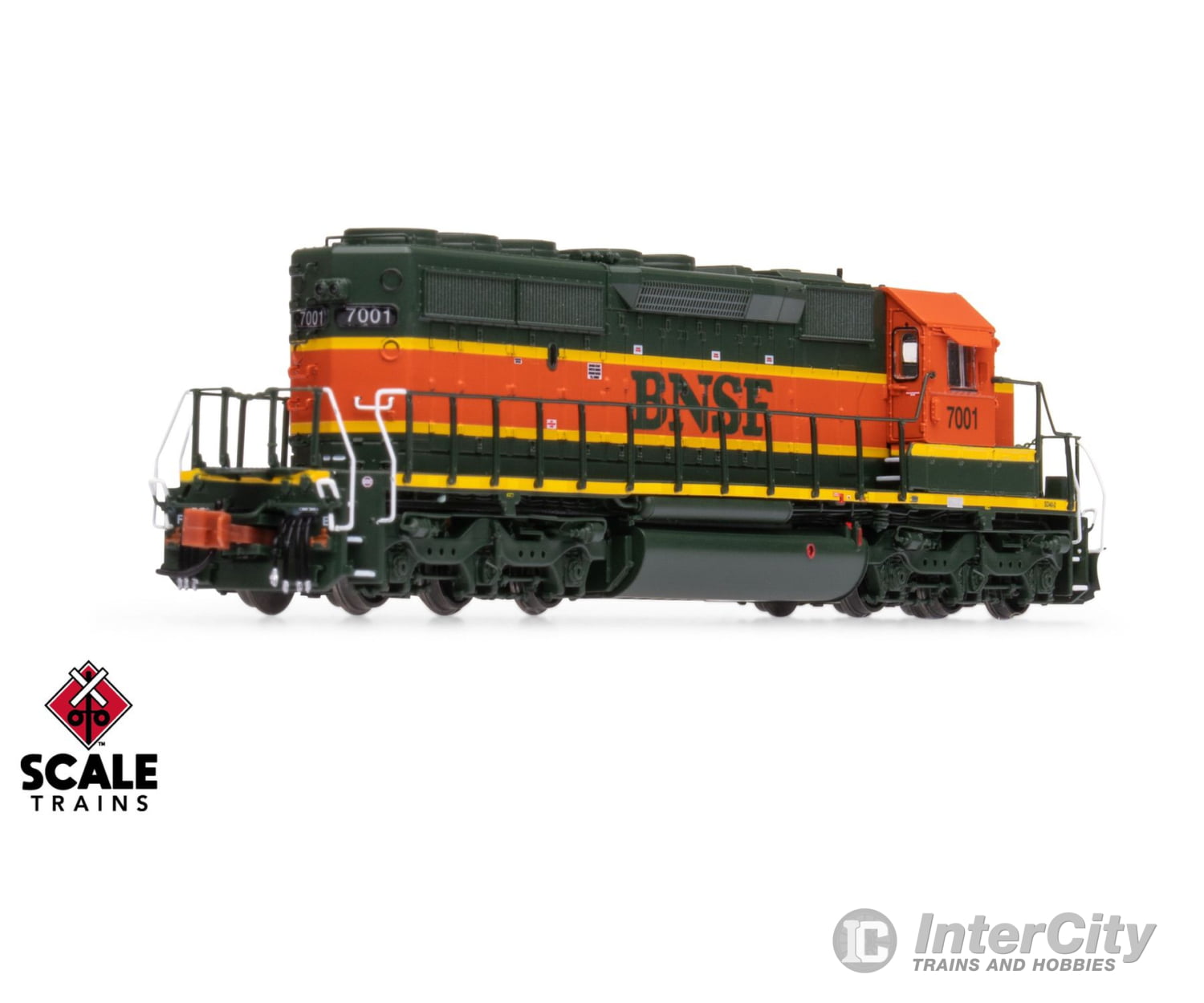 ScaleTrains SXT40671 Rivet Counter N Scale EMD SD40-2,BNSF/Heritage I/Large Circle-Cross Nose Logo 7001 DCC & Sound