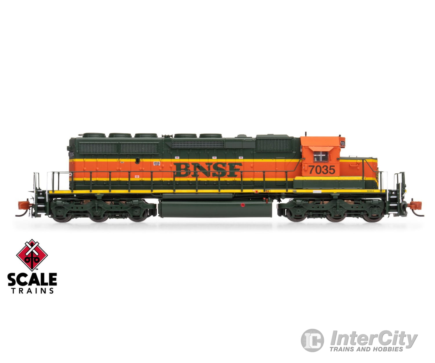 ScaleTrains SXT40680 Rivet Counter N Scale EMD SD40-2,BNSF/Heritage I/Large Circle-Cross Nose Logo 7035 DC/DCC Ready