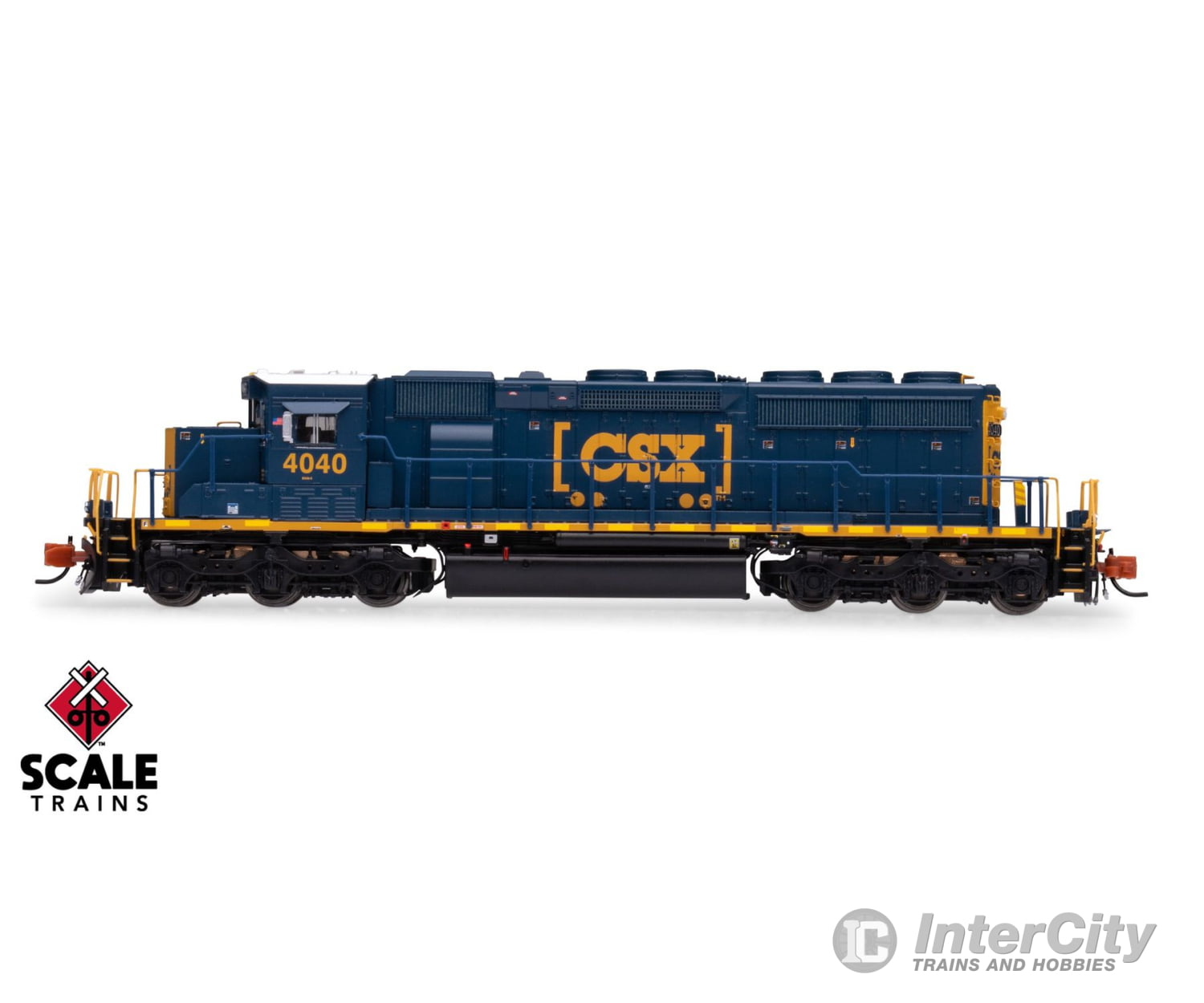 ScaleTrains SXT40683 Rivet Counter N Scale EMD SD40-3 CSX/YN3 Boxcar Logo 4040 DCC & Sound Equipped Locomotives