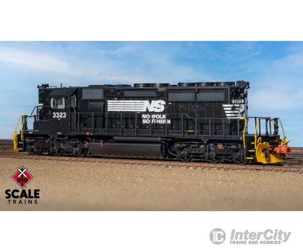 ScaleTrains SXT40723 Rivet Counter N Scale EMD SD40-2 Norfolk Southern/Thoroughbred/Corrugated Grilles/Yellow Plow 3323
