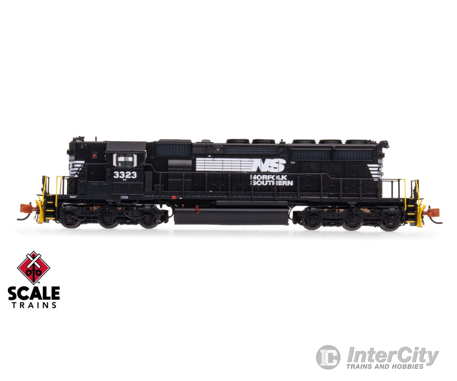 ScaleTrains SXT40723 Rivet Counter N Scale EMD SD40-2 Norfolk Southern/Thoroughbred/Corrugated Grilles/Yellow Plow 3323