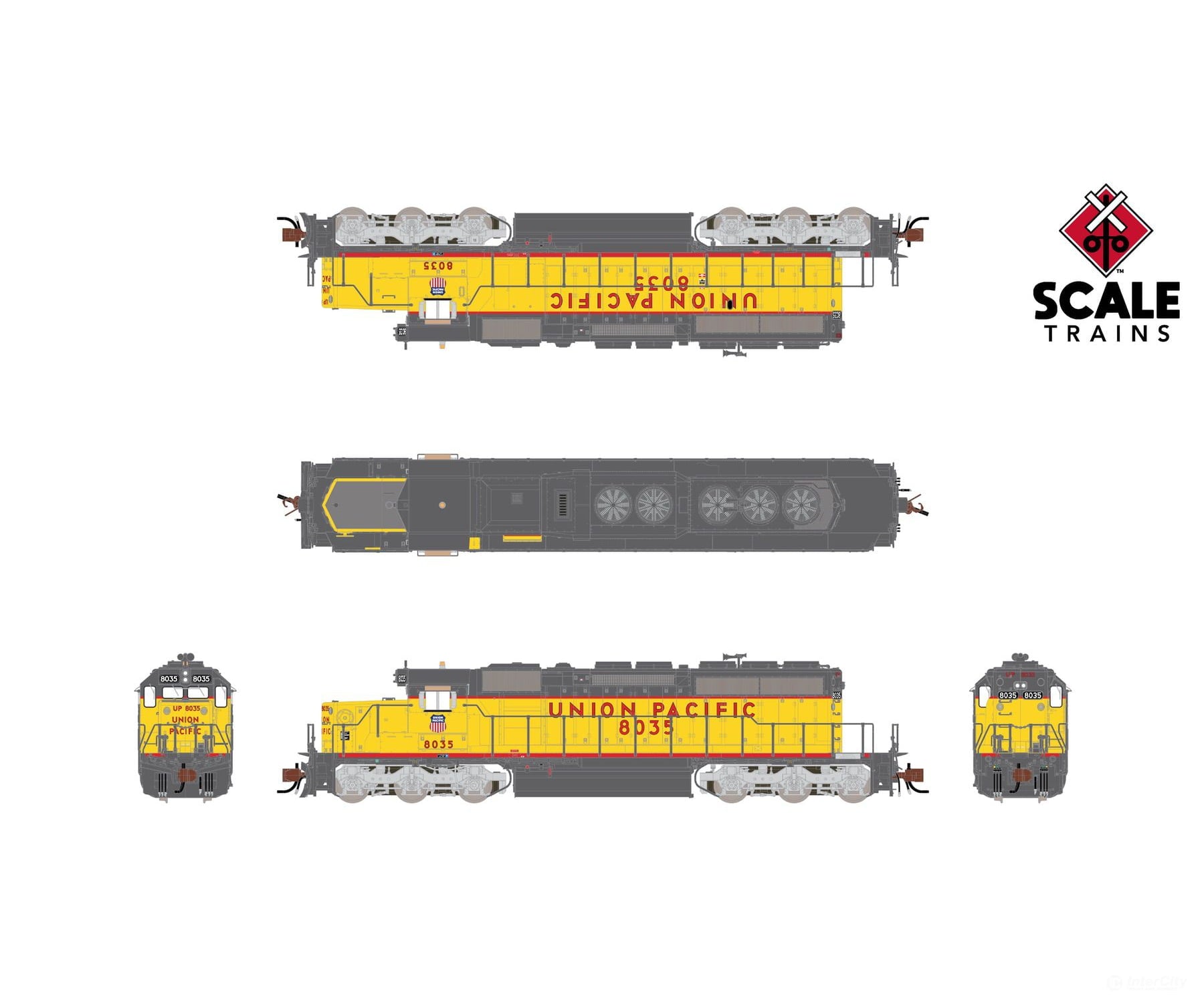 ScaleTrains SXT40730 Rivet Counter N Scale EMD SD40-2 Union Pacific/Fast Forty/116’’ Snoot Nose 8040 DC/DCC Ready