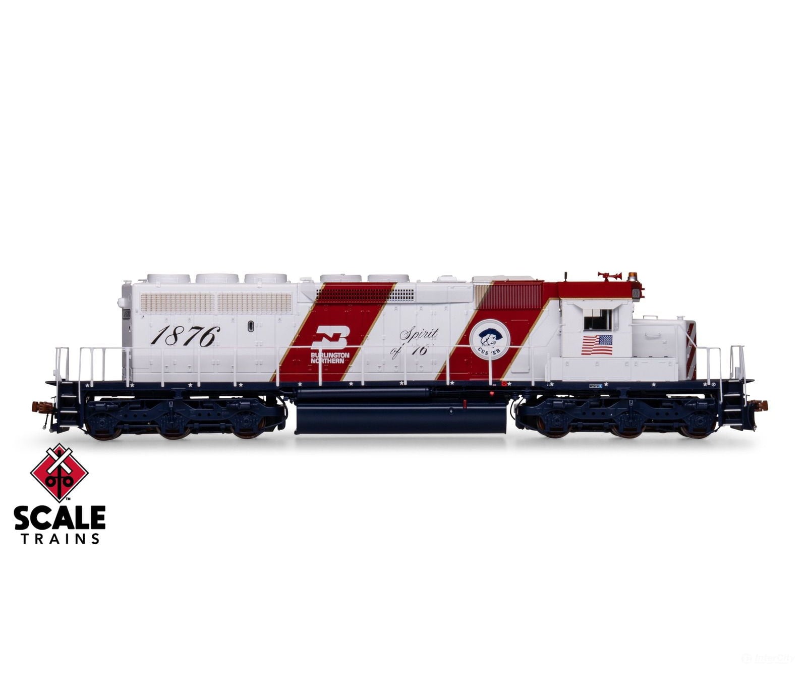 ScaleTrains SXT40755 Rivet Counter HO Scale EMD SD40-2 Burlington Northern/Bicentennial #1876 1876 DCC & Sound Equipped