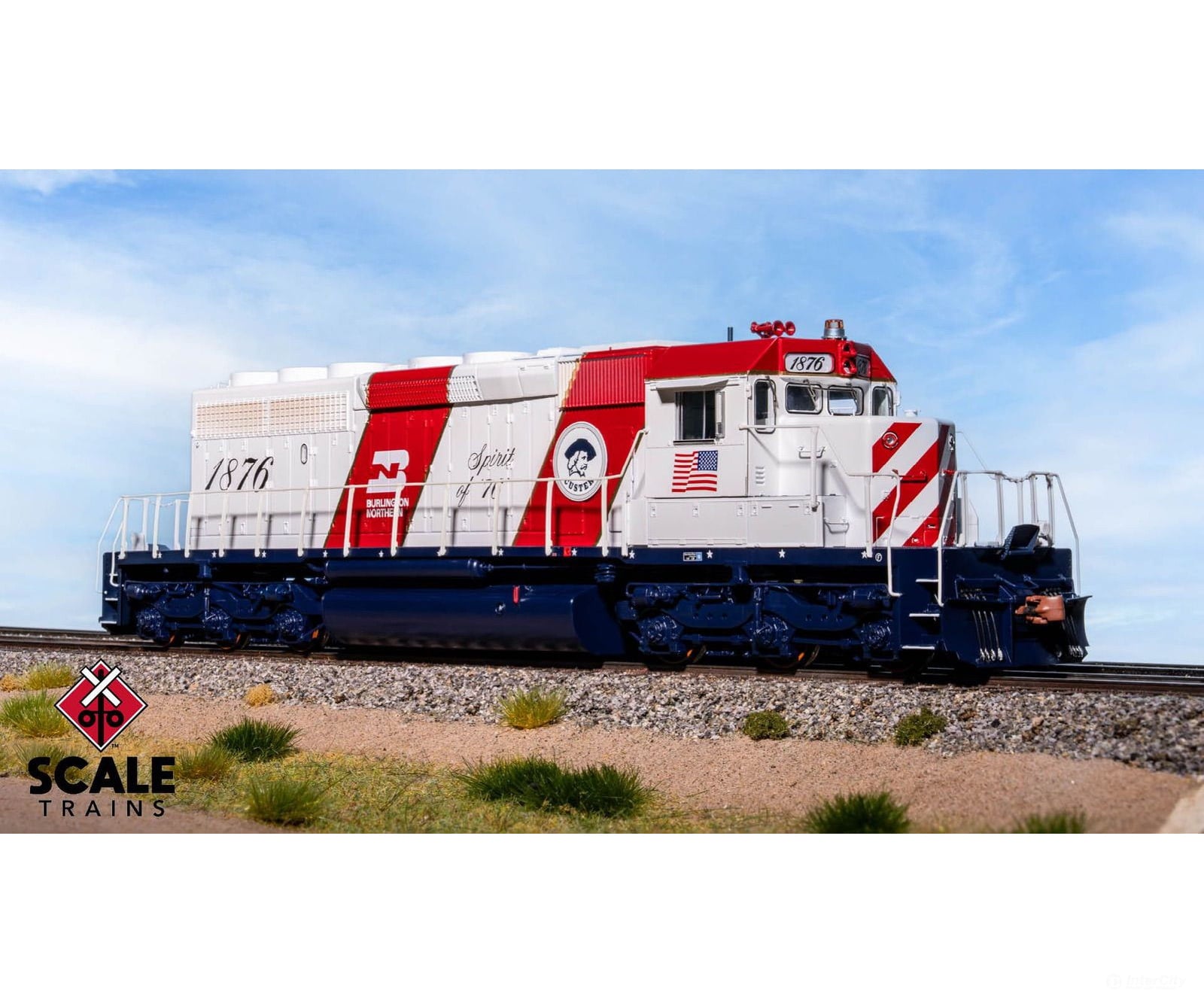 ScaleTrains SXT40755 Rivet Counter HO Scale EMD SD40-2 Burlington Northern/Bicentennial #1876 1876 DCC & Sound Equipped