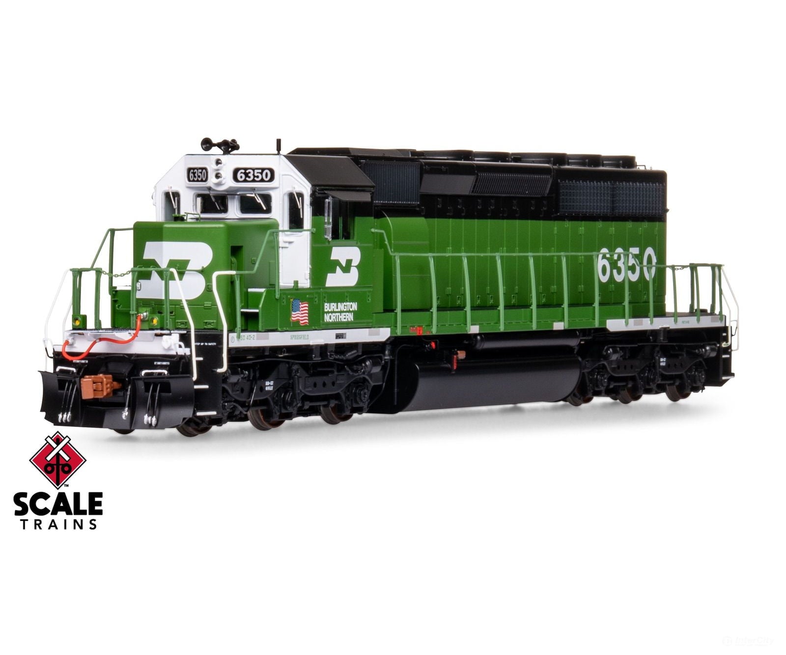 ScaleTrains SXT40760 Rivet Counter HO Scale EMD SD40-2 Burlington Northern/White Face/Strobe Lights 6358 - DCC Ready