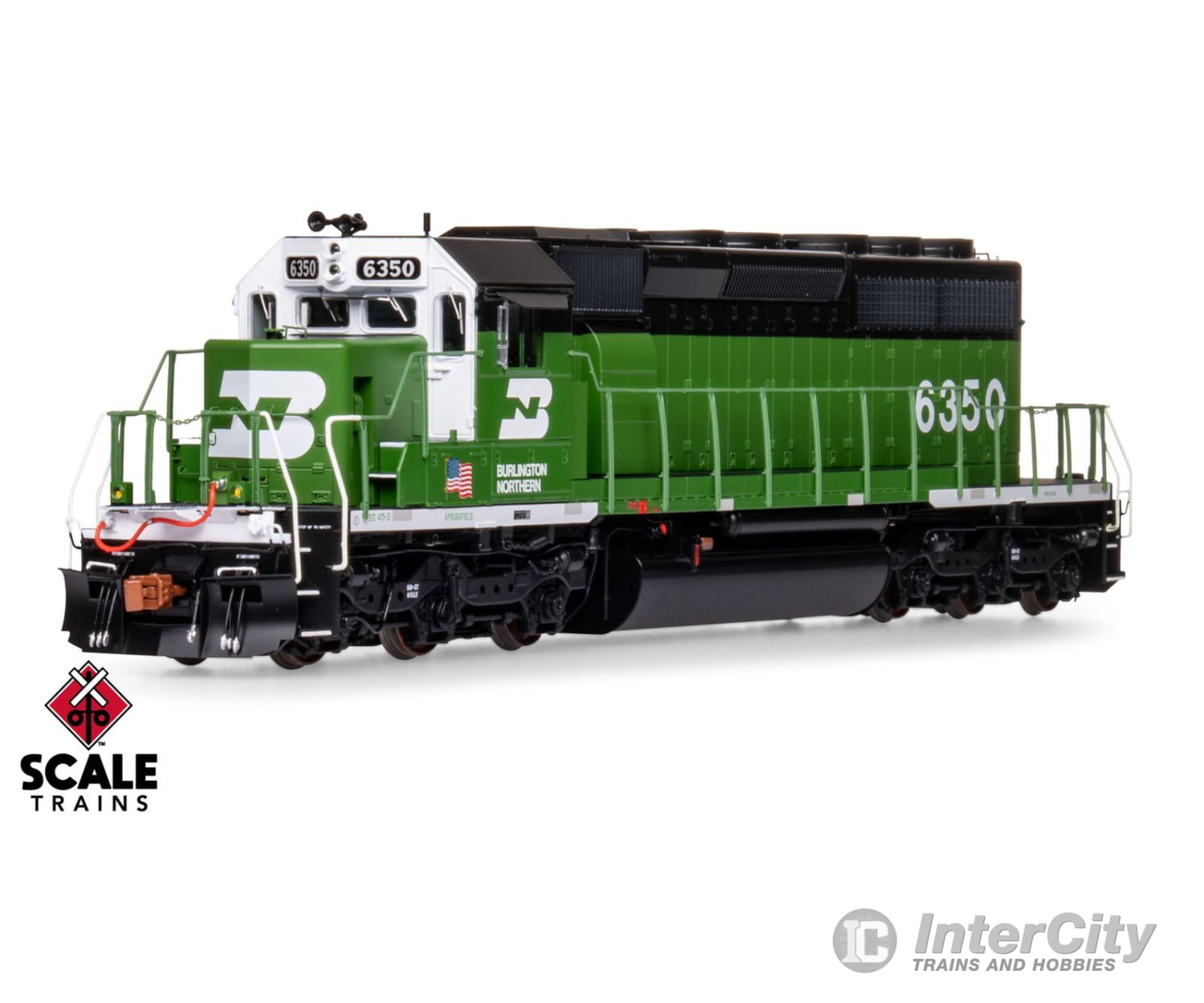 ScaleTrains SXT40760 Rivet Counter HO Scale EMD SD40-2 Burlington Northern/White Face/Strobe Lights 6358 - DCC Ready