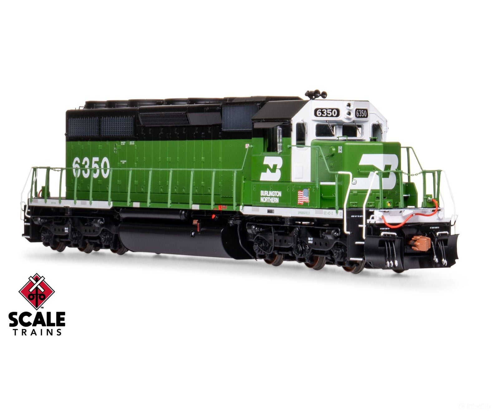 ScaleTrains SXT40760 Rivet Counter HO Scale EMD SD40-2 Burlington Northern/White Face/Strobe Lights 6358 - DCC Ready