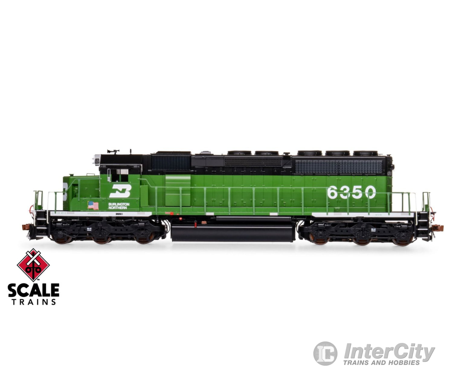 ScaleTrains SXT40760 Rivet Counter HO Scale EMD SD40-2 Burlington Northern/White Face/Strobe Lights 6358 - DCC Ready