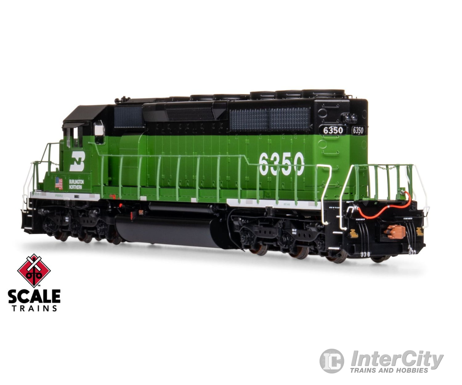 ScaleTrains SXT40760 Rivet Counter HO Scale EMD SD40-2 Burlington Northern/White Face/Strobe Lights 6358 - DCC Ready