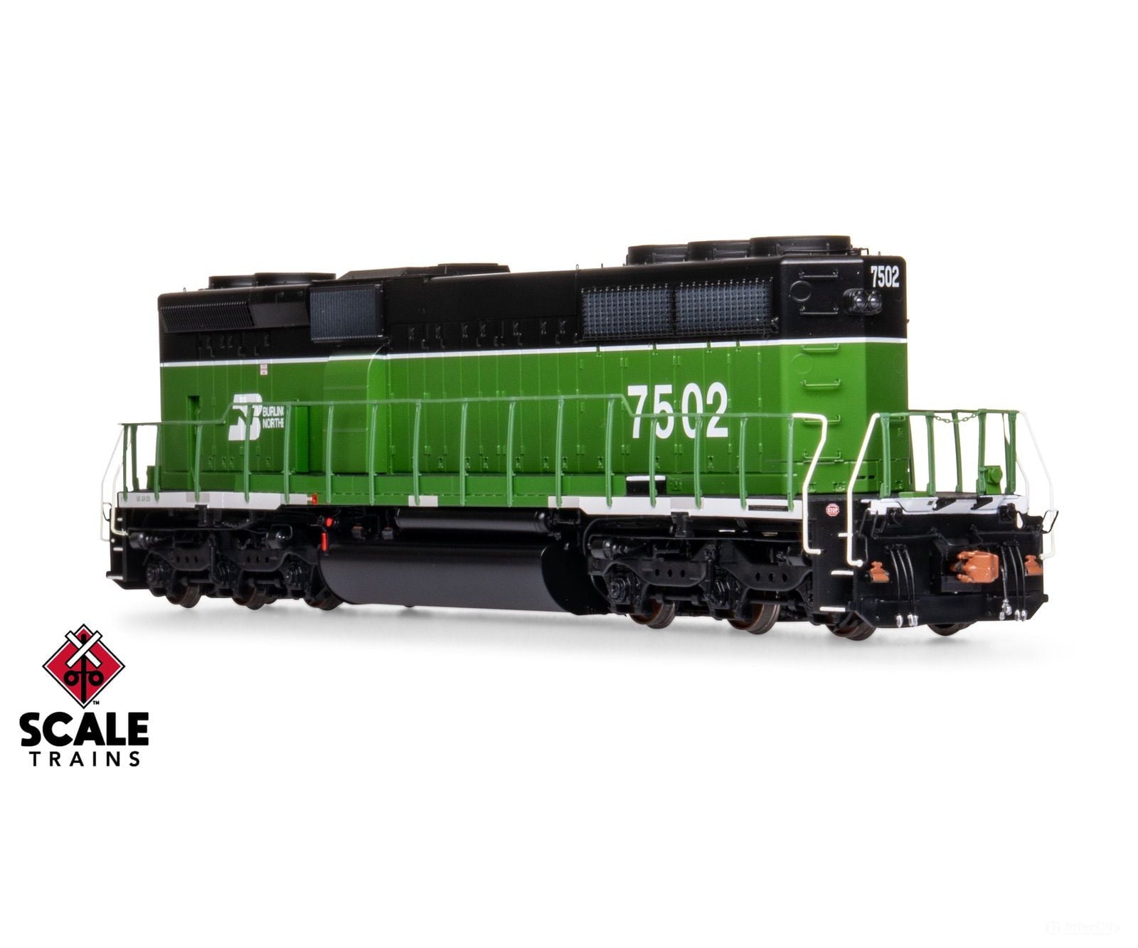 ScaleTrains SXT40763 Rivet Counter HO Scale EMD SD40-2B Burlington Northern/White Face 7502 DCC & Sound Equipped