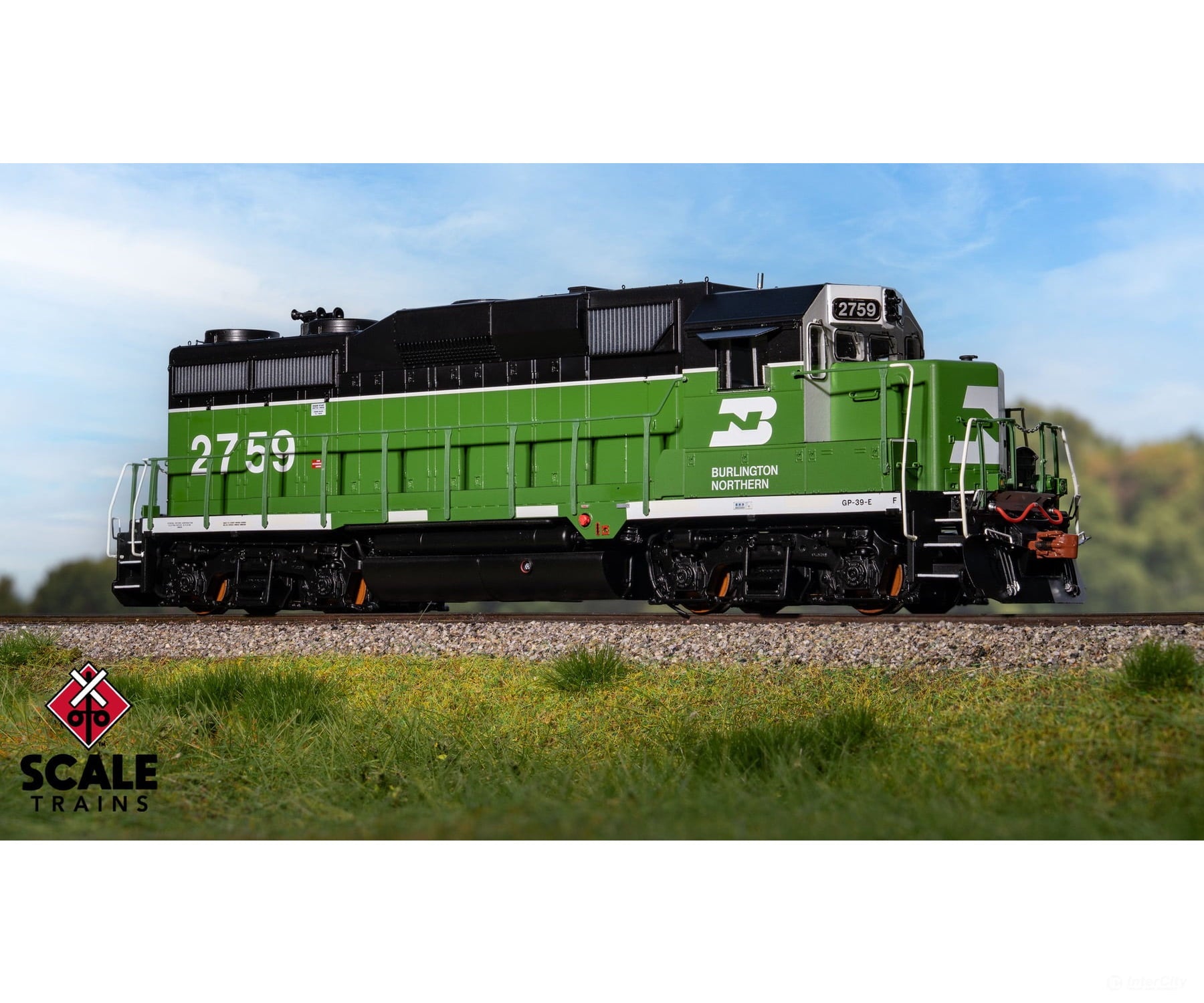 ScaleTrains SXT40931 Rivet Counter HO Scale EMD GP39E Burlington Northern/White Face/Strobe Lights 2761 DCC & Sound