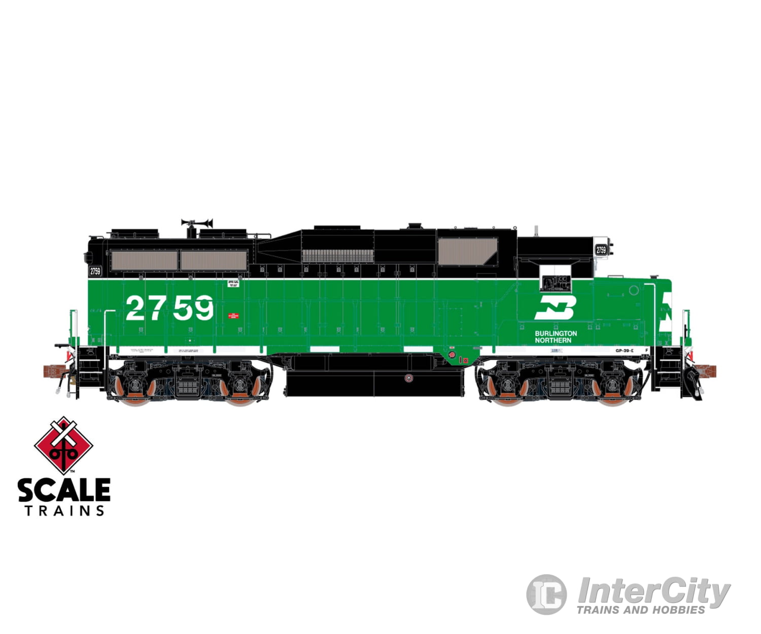 ScaleTrains SXT40931 Rivet Counter HO Scale EMD GP39E Burlington Northern/White Face/Strobe Lights 2761 DCC & Sound