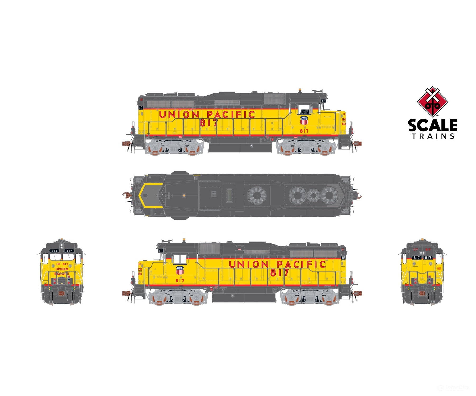 ScaleTrains SXT40977 Rivet Counter HO Scale EMD GP30 Phase Ib2 Union Pacific 817 DCC & Sound Equipped - Locomotives