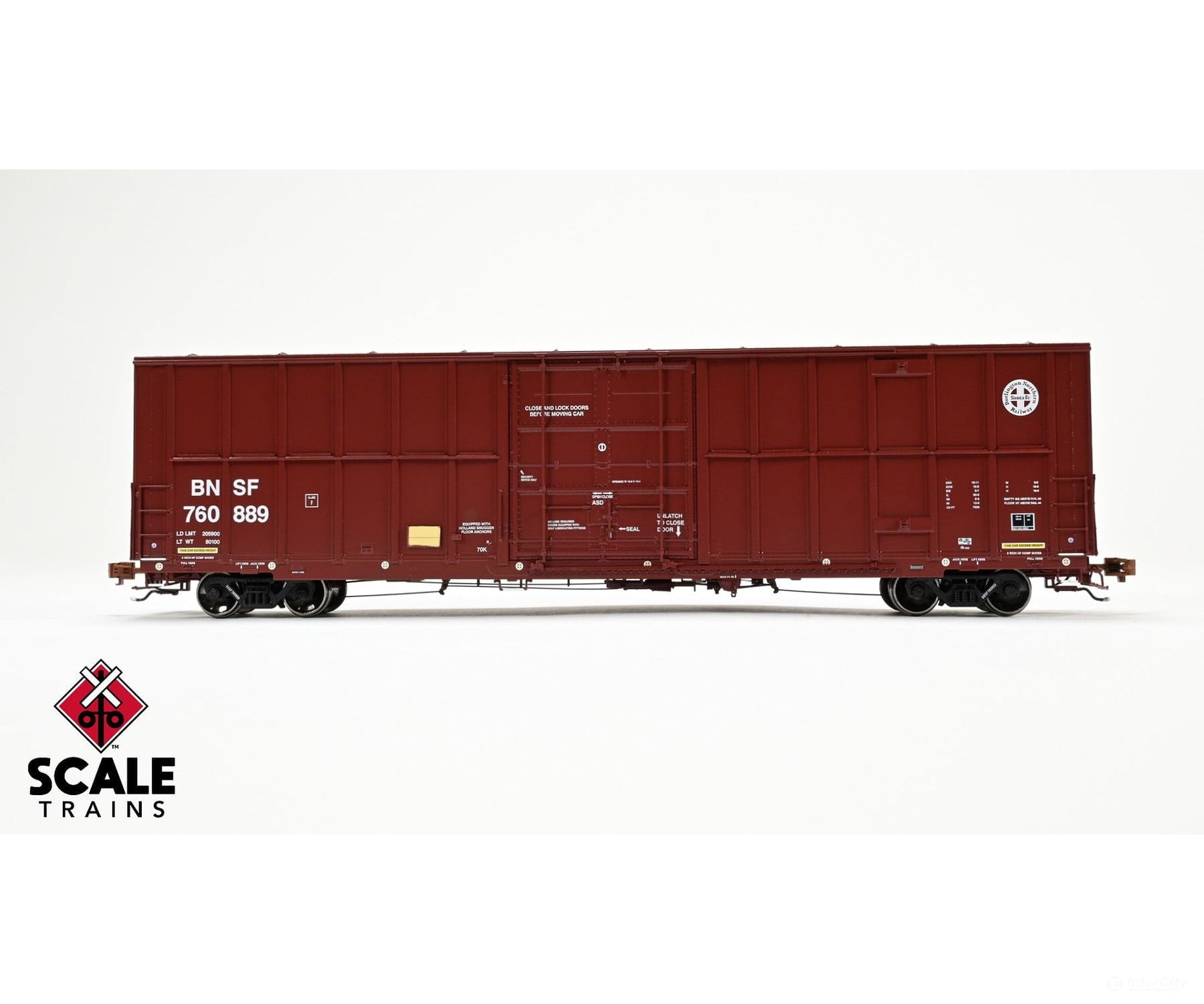 ScaleTrains SXT40992 Rivet Counter HO Scale Trinity 60’ 7500 12’ Plug-Door High-Cube Boxcar BNSF/Circle Cross Logo