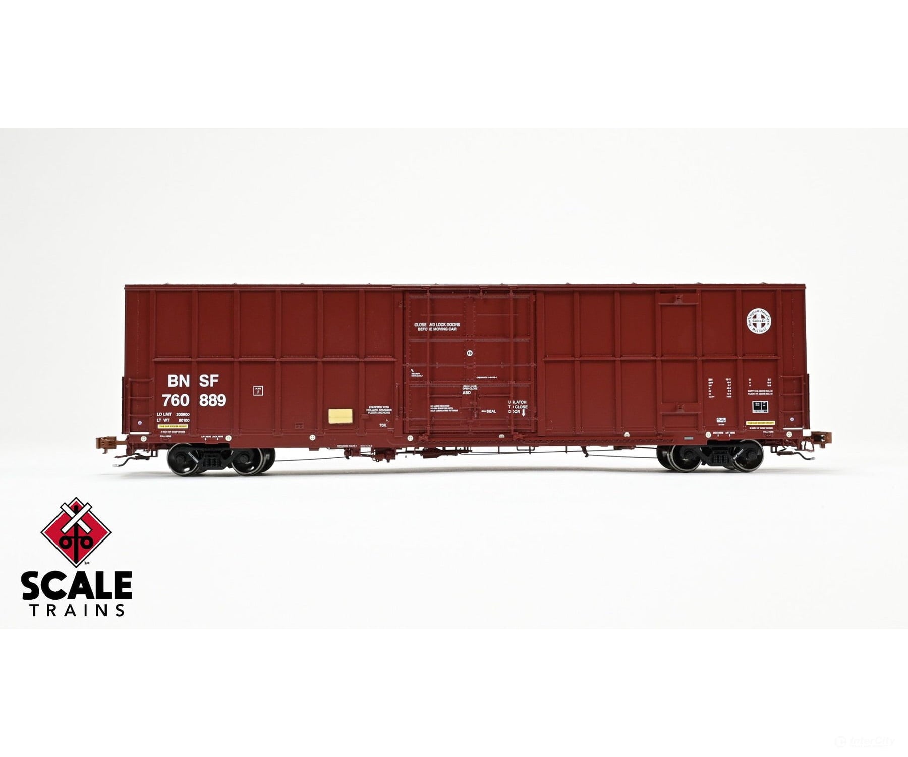ScaleTrains SXT40992 Rivet Counter HO Scale Trinity 60’ 7500 12’ Plug-Door High-Cube Boxcar BNSF/Circle Cross Logo