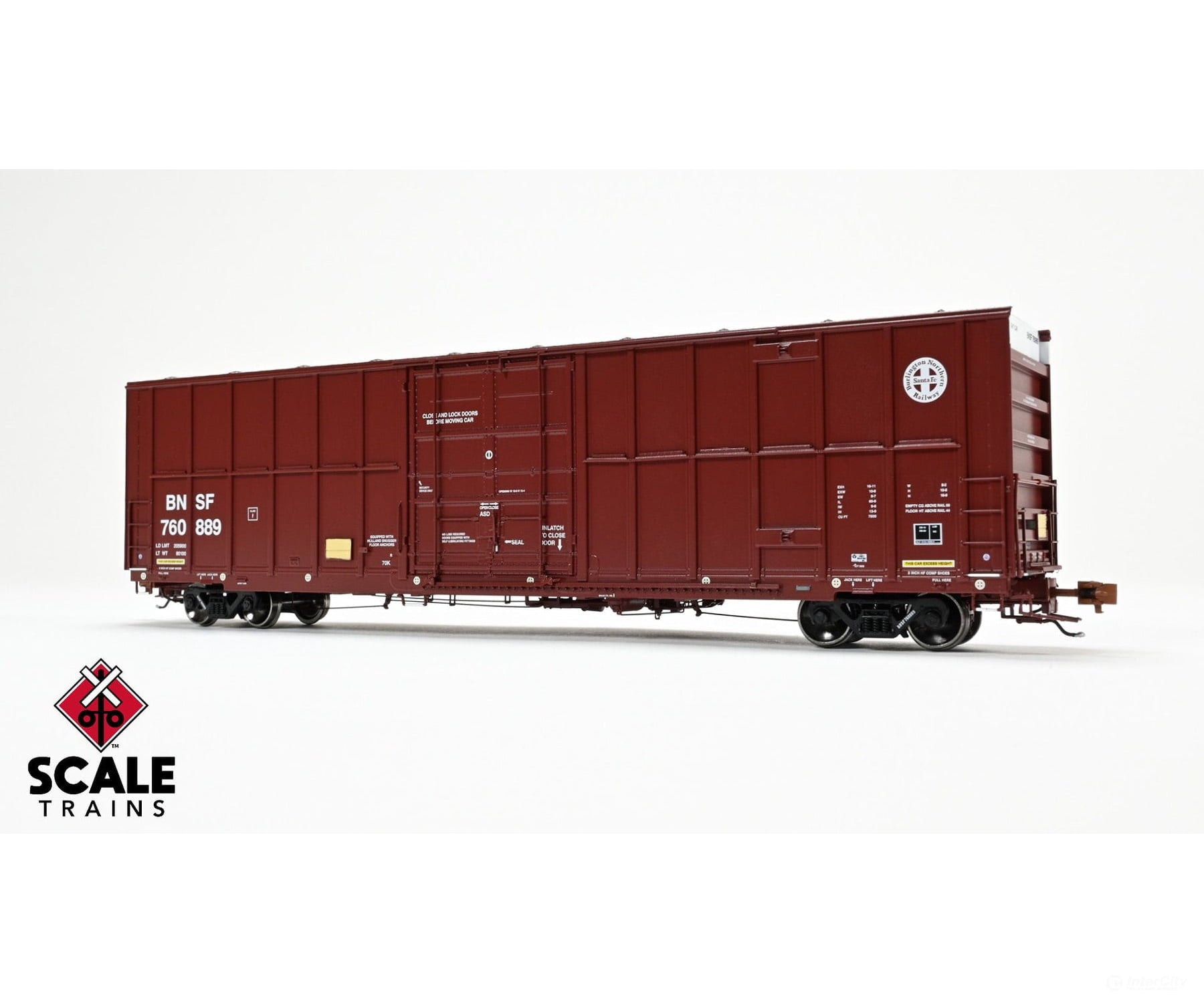 ScaleTrains SXT40993 Rivet Counter HO Scale Trinity 60’ 7500 12’ Plug-Door High-Cube Boxcar BNSF/Circle Cross Logo