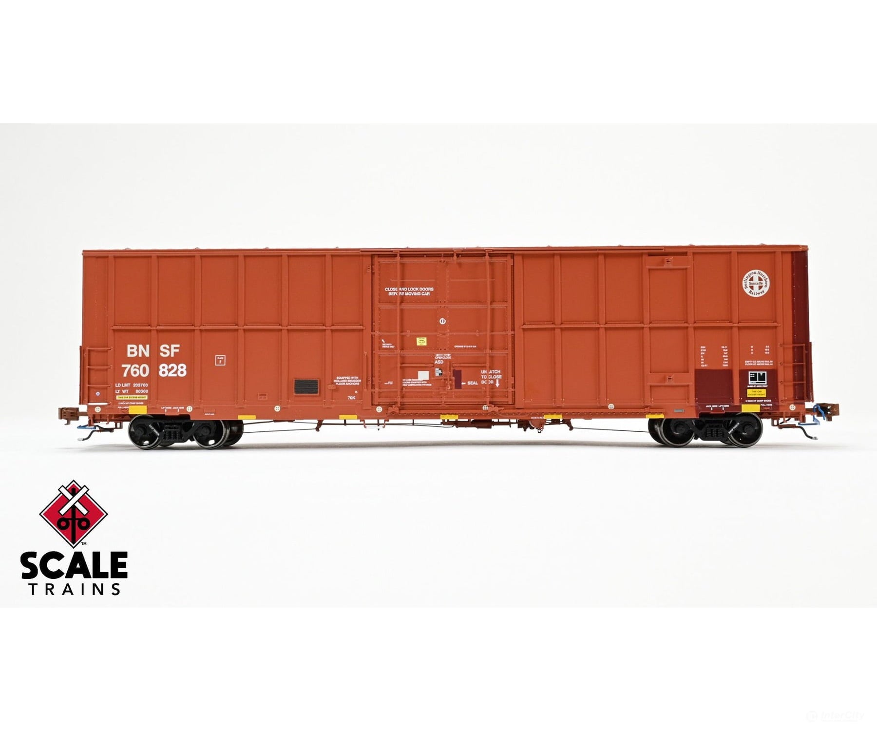 ScaleTrains SXT40996 Rivet Counter HO Scale Trinity 60’ 7500 12’ Plug-Door High-Cube Boxcar BNSF/Circle Cross
