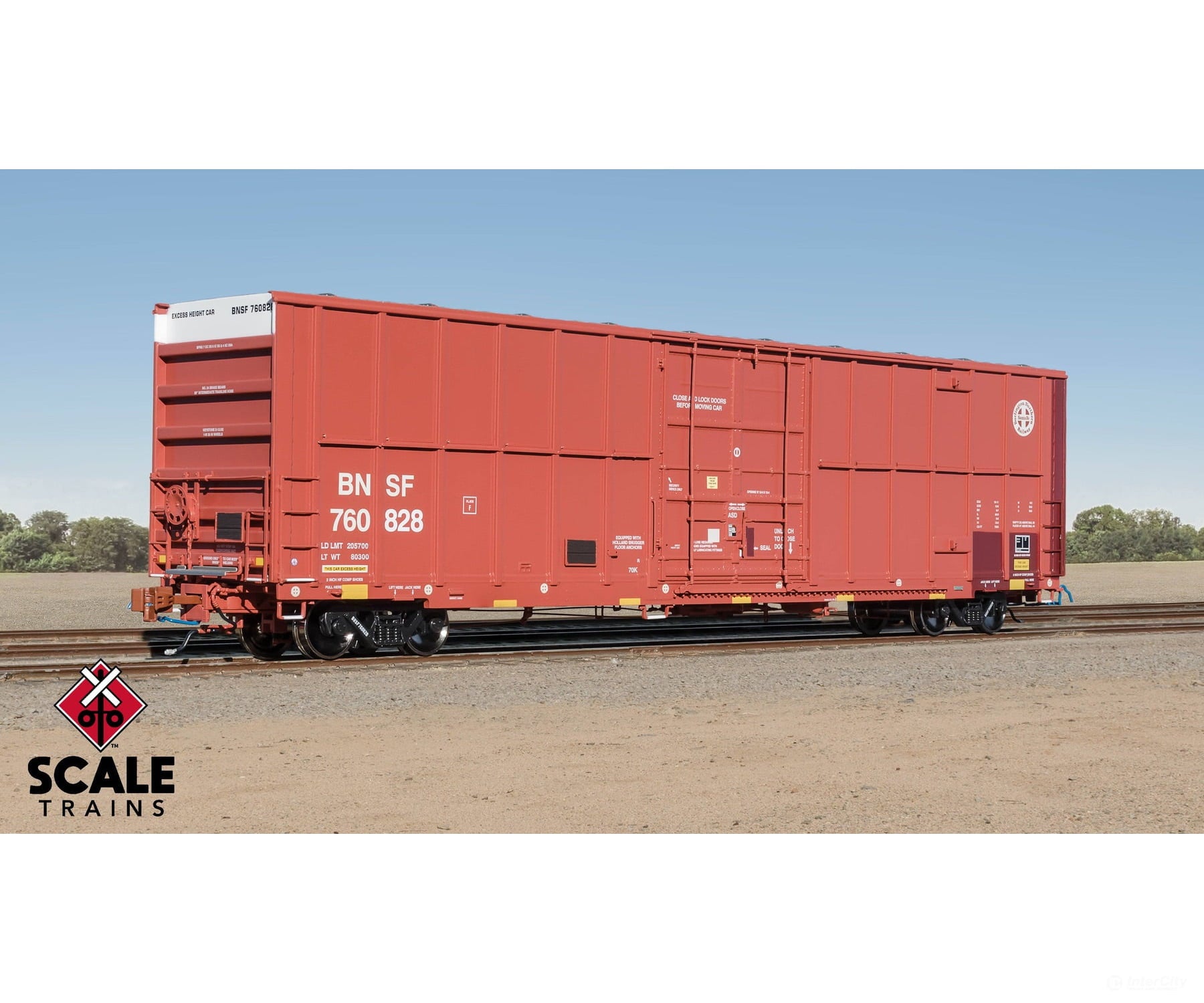 ScaleTrains SXT40996 Rivet Counter HO Scale Trinity 60’ 7500 12’ Plug-Door High-Cube Boxcar BNSF/Circle Cross