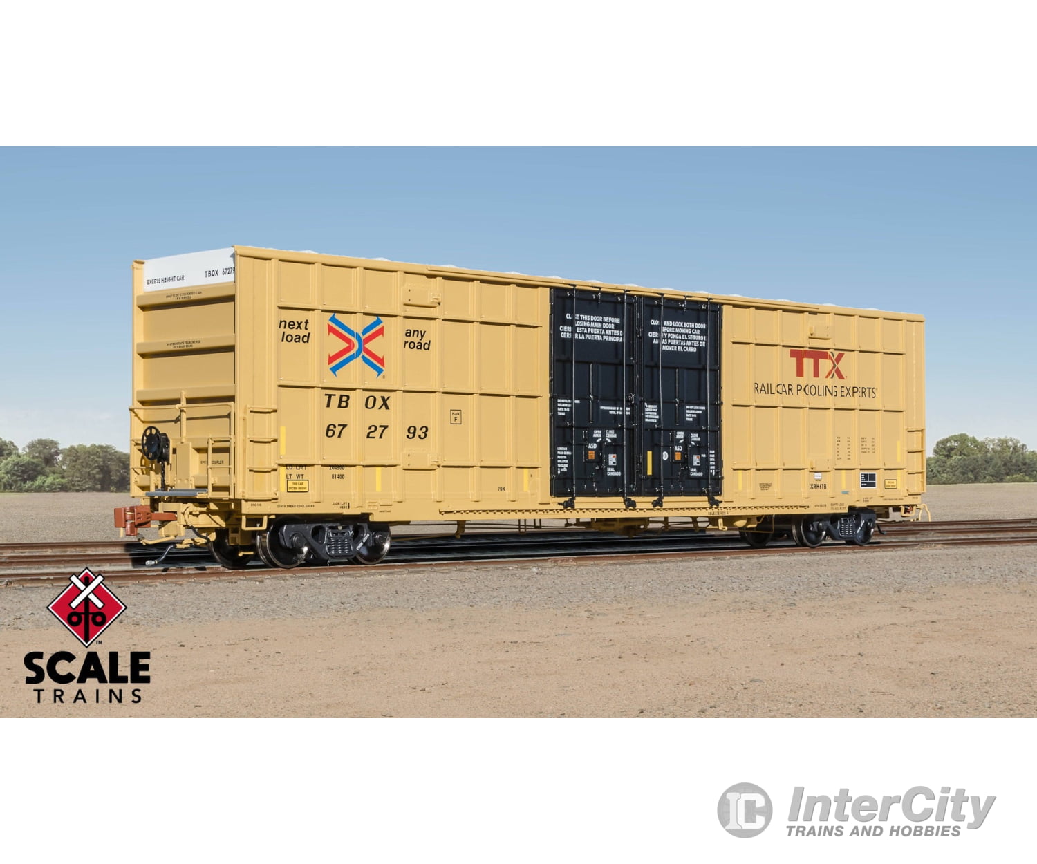 ScaleTrains SXT41010 Rivet Counter HO Scale Trinity 60’ 7500 8’ Double-Plug-Door High-Cube Boxcar (XRH61B)