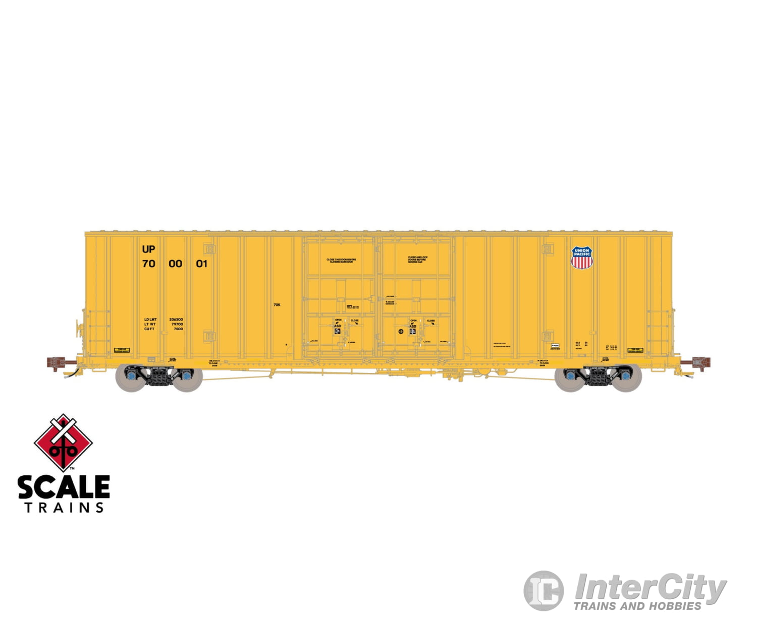 ScaleTrains SXT41022 Rivet Counter HO Scale Trinity 60’ 7500 8’ Double-Plug-Door High-Cube Boxcar Union