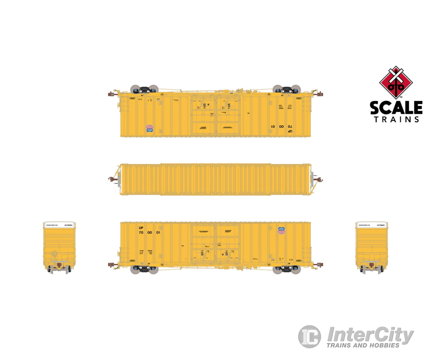 ScaleTrains SXT41022 Rivet Counter HO Scale Trinity 60’ 7500 8’ Double-Plug-Door High-Cube Boxcar Union