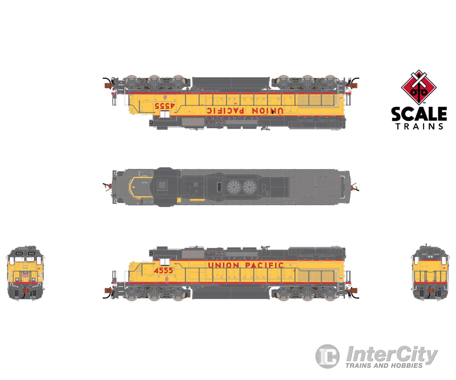 ScaleTrains SXT41056 Rivet Counter N Scale EMD SD40T-2 Union Pacific/88’’ Nose/Ditch Lights 2944 DCC & Sound Equipped
