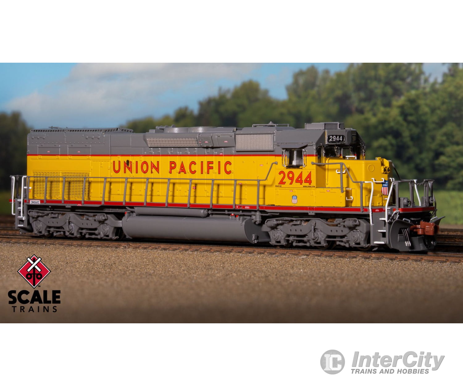 ScaleTrains SXT41056 Rivet Counter N Scale EMD SD40T-2 Union Pacific/88’’ Nose/Ditch Lights 2944 DCC & Sound Equipped