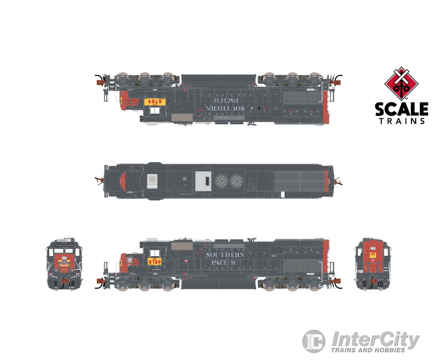 ScaleTrains SXT41060 Rivet Counter N Scale EMD SD40T-2 Union Pacific/ex-SP Roman Lettering Patch/Ditch Lights 8789 DCC