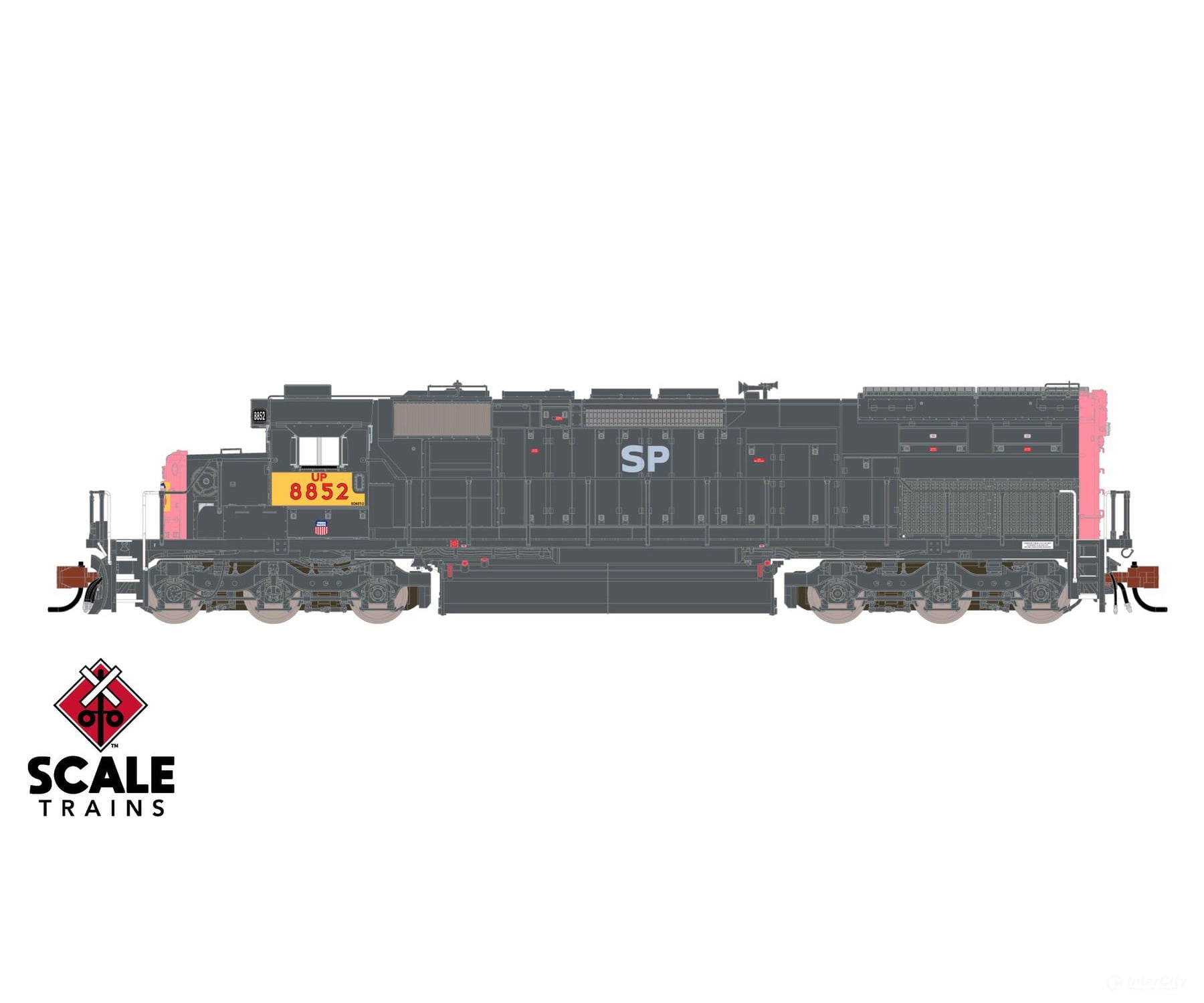 ScaleTrains SXT41064 Rivet Counter N Scale EMD SD40T-2 Union Pacific/ex-SP ’SP’ Lettering Patch/Ditch Lights 8852 DCC &