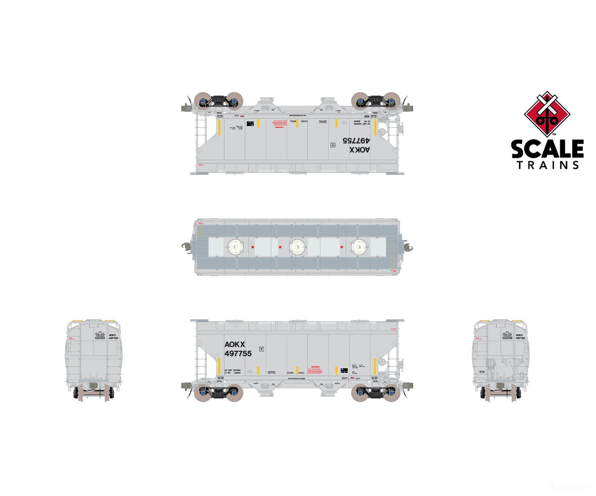 ScaleTrains SXT41089 Rivet Counter HO Scale Gunderson 3250 Covered Hopper Greenbrier Management Services/AOKX 497933