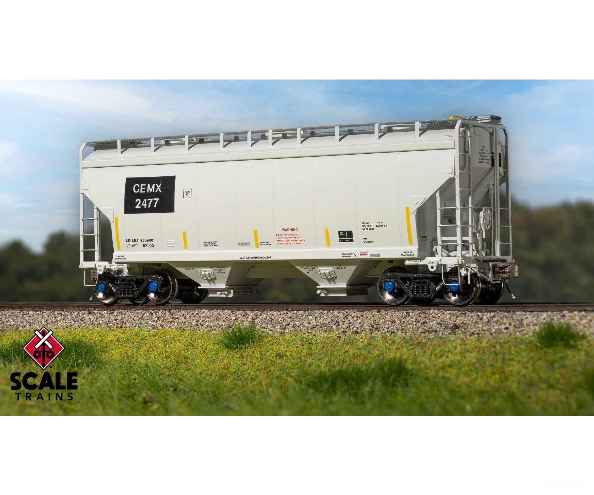 ScaleTrains SXT41094 Rivet Counter HO Scale Gunderson 3250 Covered Hopper CEMEX/ex-AOKX Black PatchedAutoLOK II Outlet