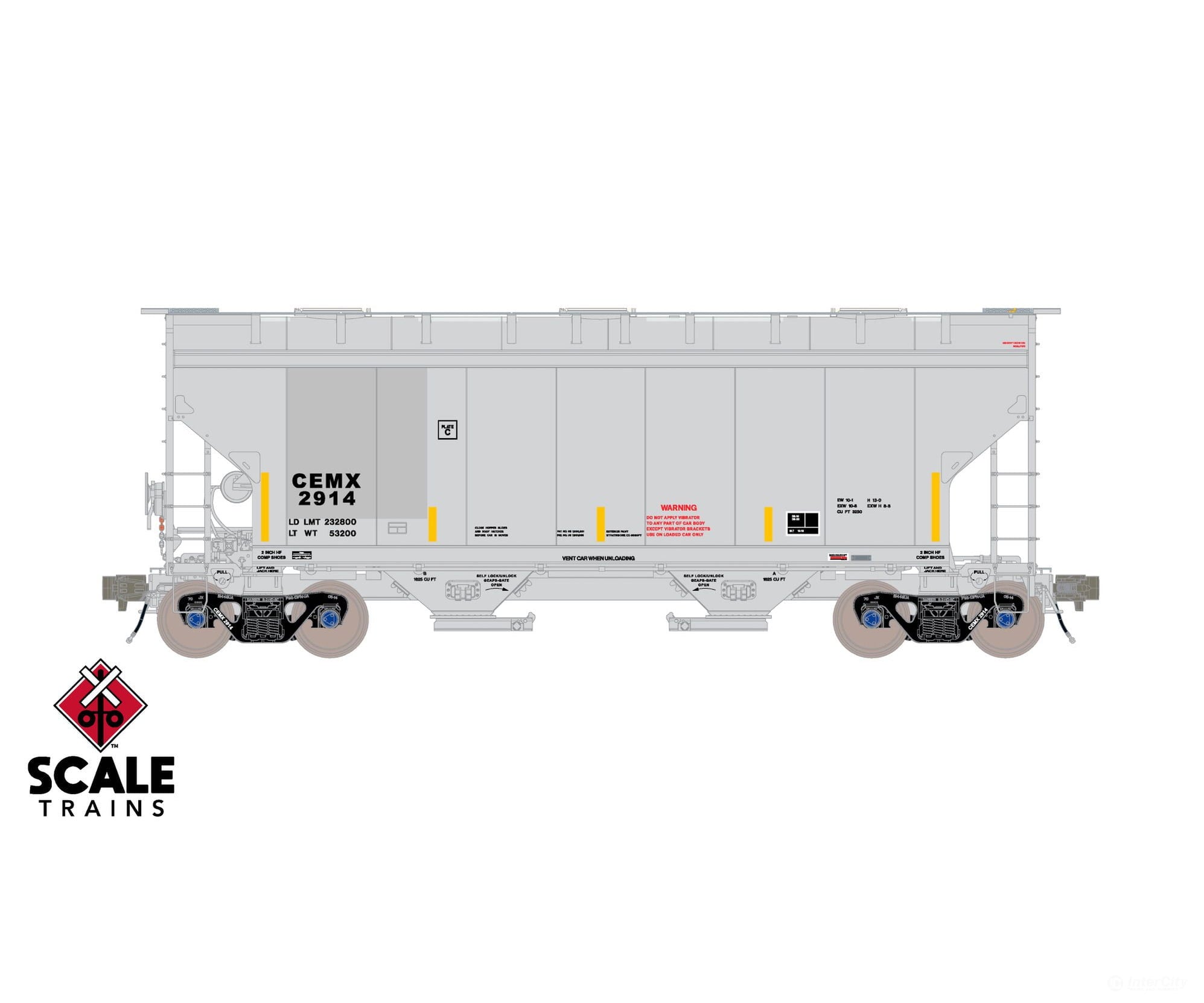 ScaleTrains SXT41096 Rivet Counter HO Scale Gunderson 3250 Covered Hopper CEMEX/ex-AOKX Patched/Universal Outlet