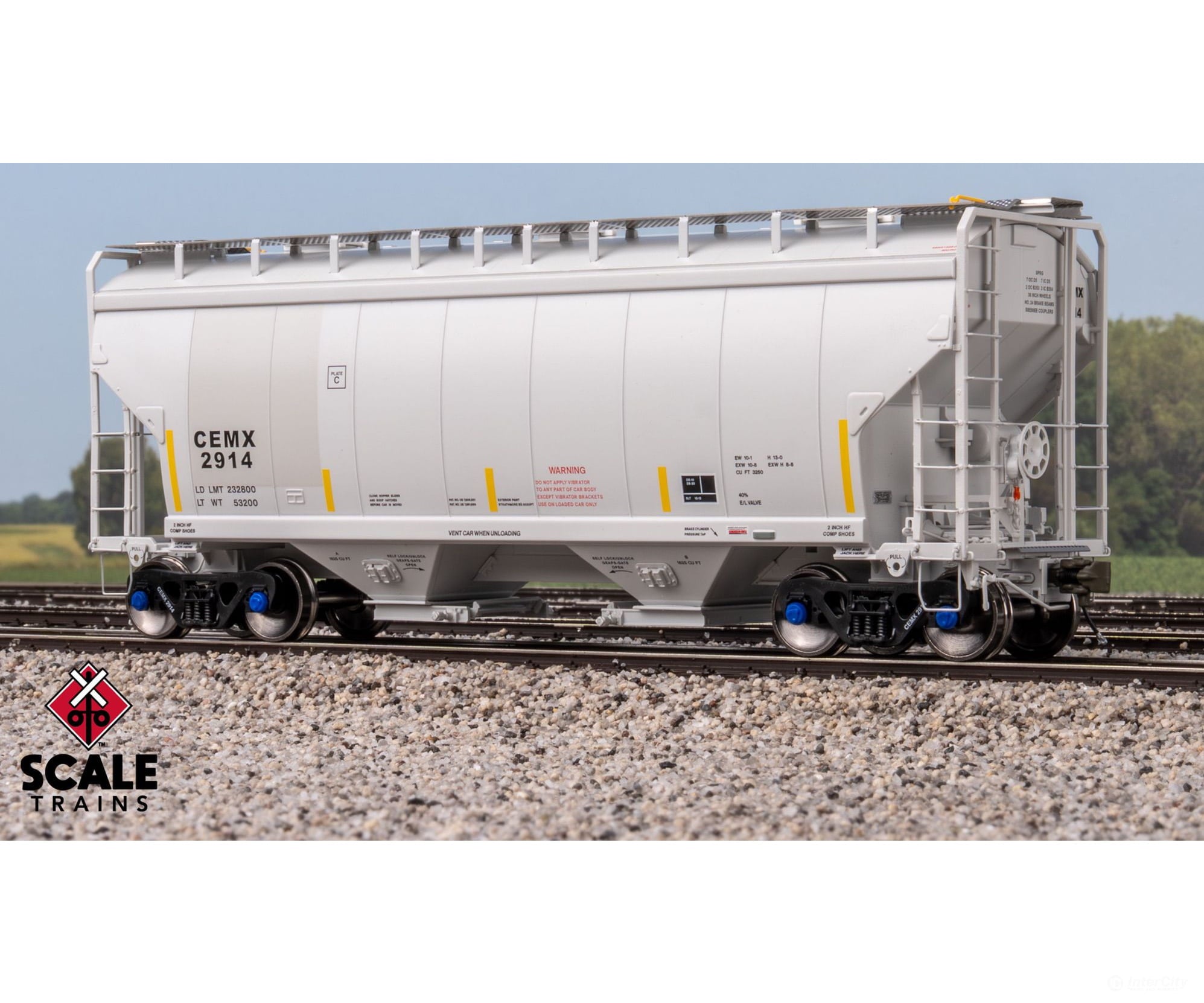 ScaleTrains SXT41096 Rivet Counter HO Scale Gunderson 3250 Covered Hopper CEMEX/ex-AOKX Patched/Universal Outlet