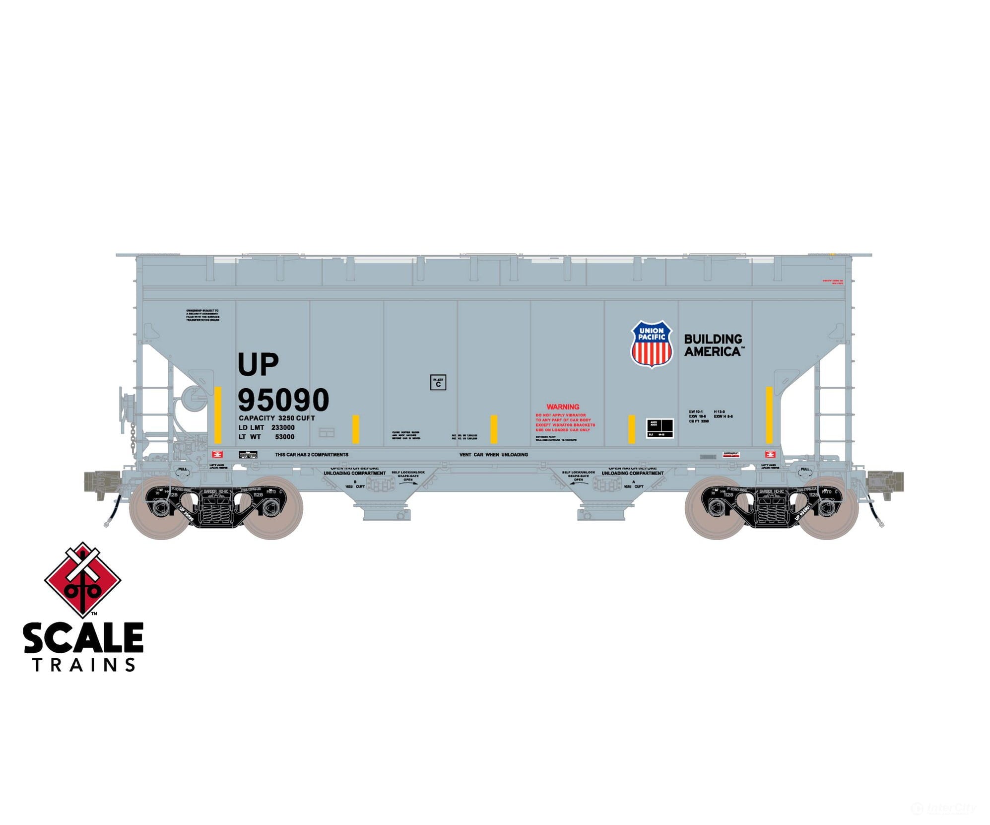 ScaleTrains SXT41130 Rivet Counter HO Scale Gunderson 3250 Covered Hopper Union Pacific/UP 95006 - Freight Cars
