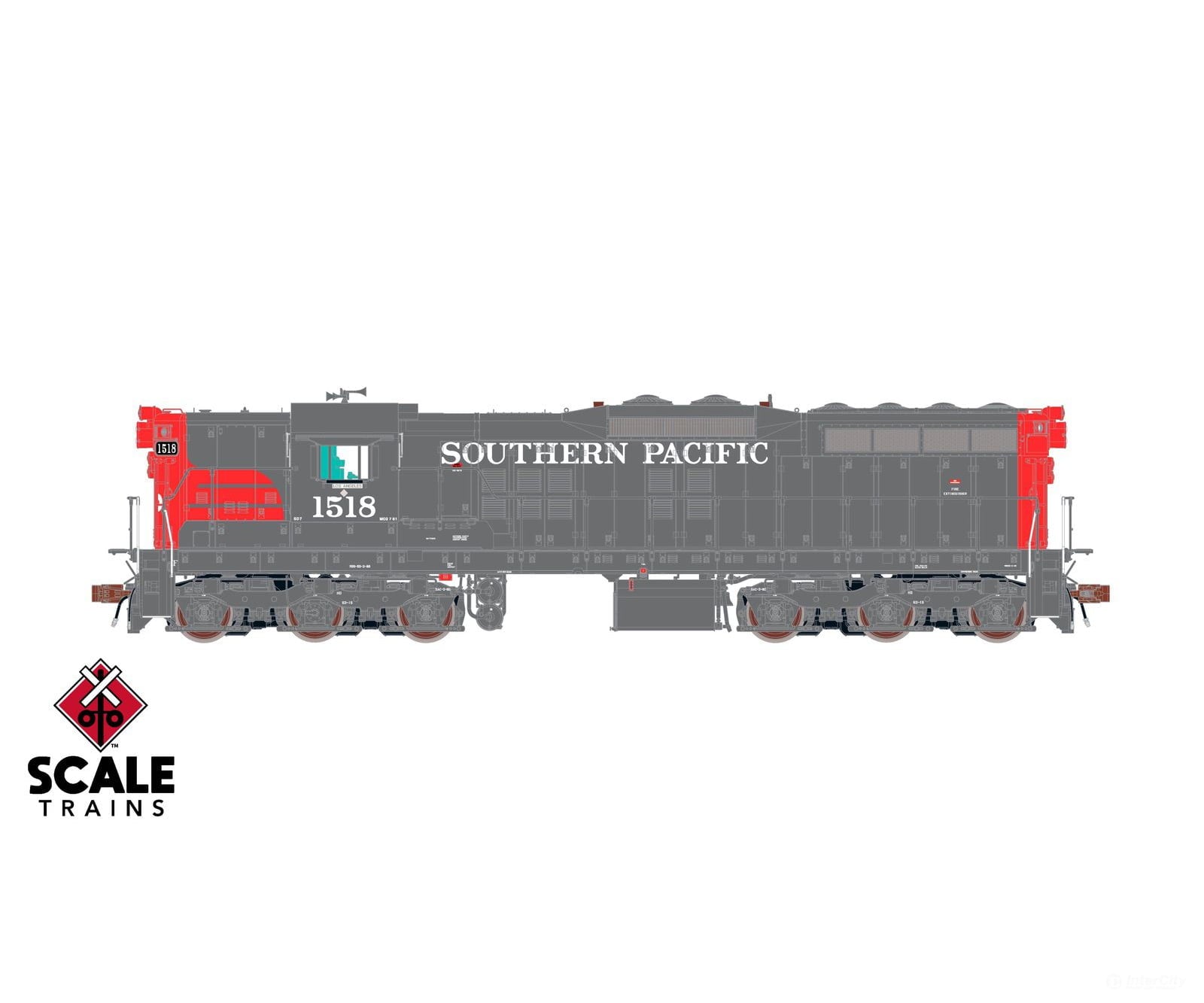 ScaleTrains SXT41192 Rivet Counter HO Scale EMD SD7R Southern Pacific/Bloody Nose 1518 DCC & Sound Equipped