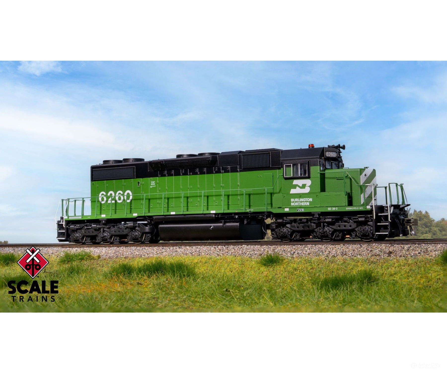 ScaleTrains SXT41226 Rivet Counter HO Scale EMD SD38-2 w/Dynamic Brakes Burlington Northern 6260 DCC & Sound Equipped