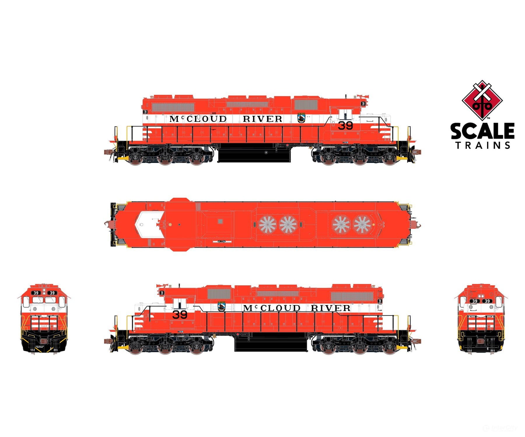 ScaleTrains SXT41282 Rivet Counter HO Scale EMD SD38-2 McCloud River Railroad #39 DCC & Sound Equipped Locomotives
