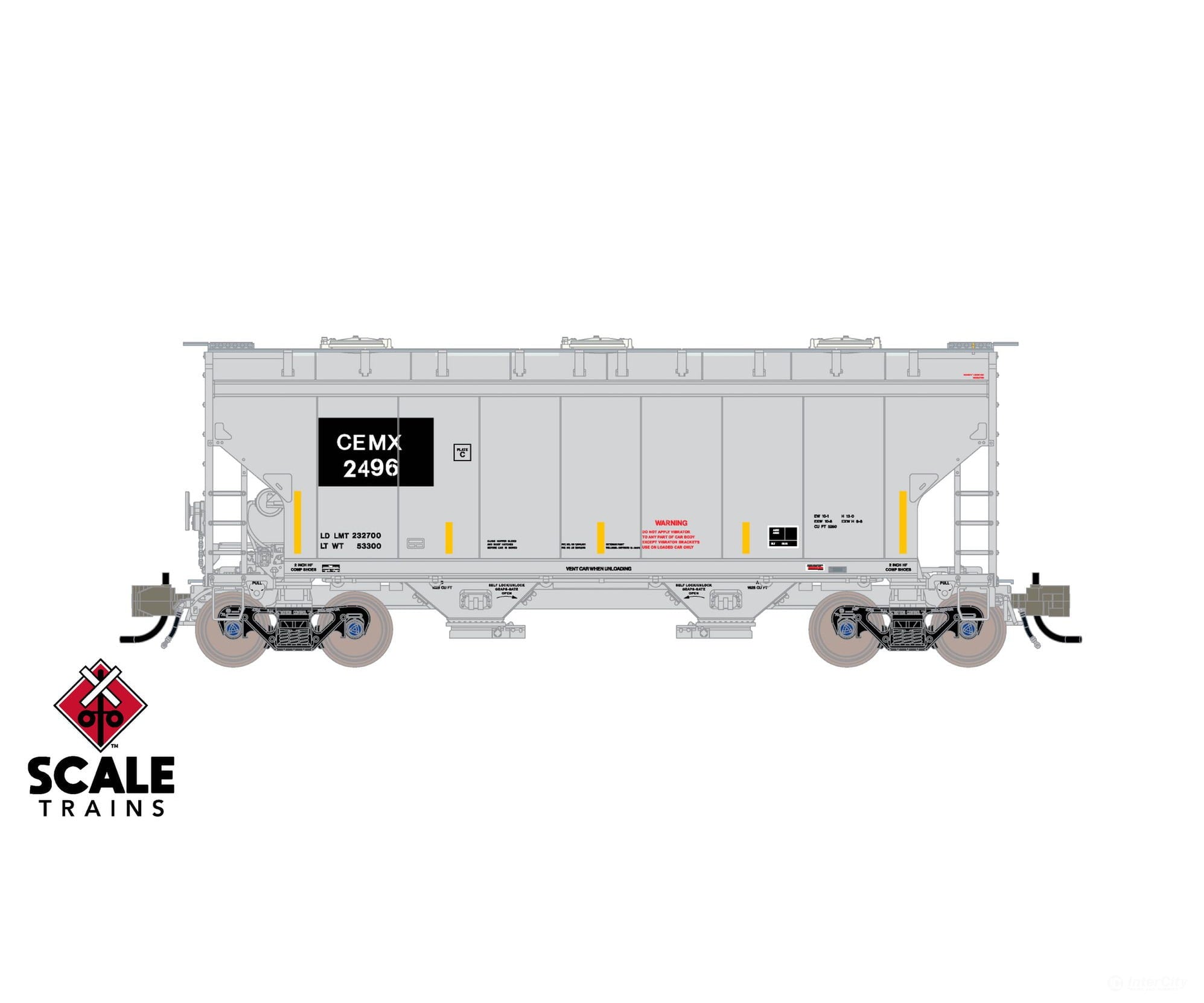 ScaleTrains SXT41468 Rivet Counter N Scale Gunderson 3250 Covered Hopper CEMEX/ex-AOKX Black Patched/Low Profile Outlet