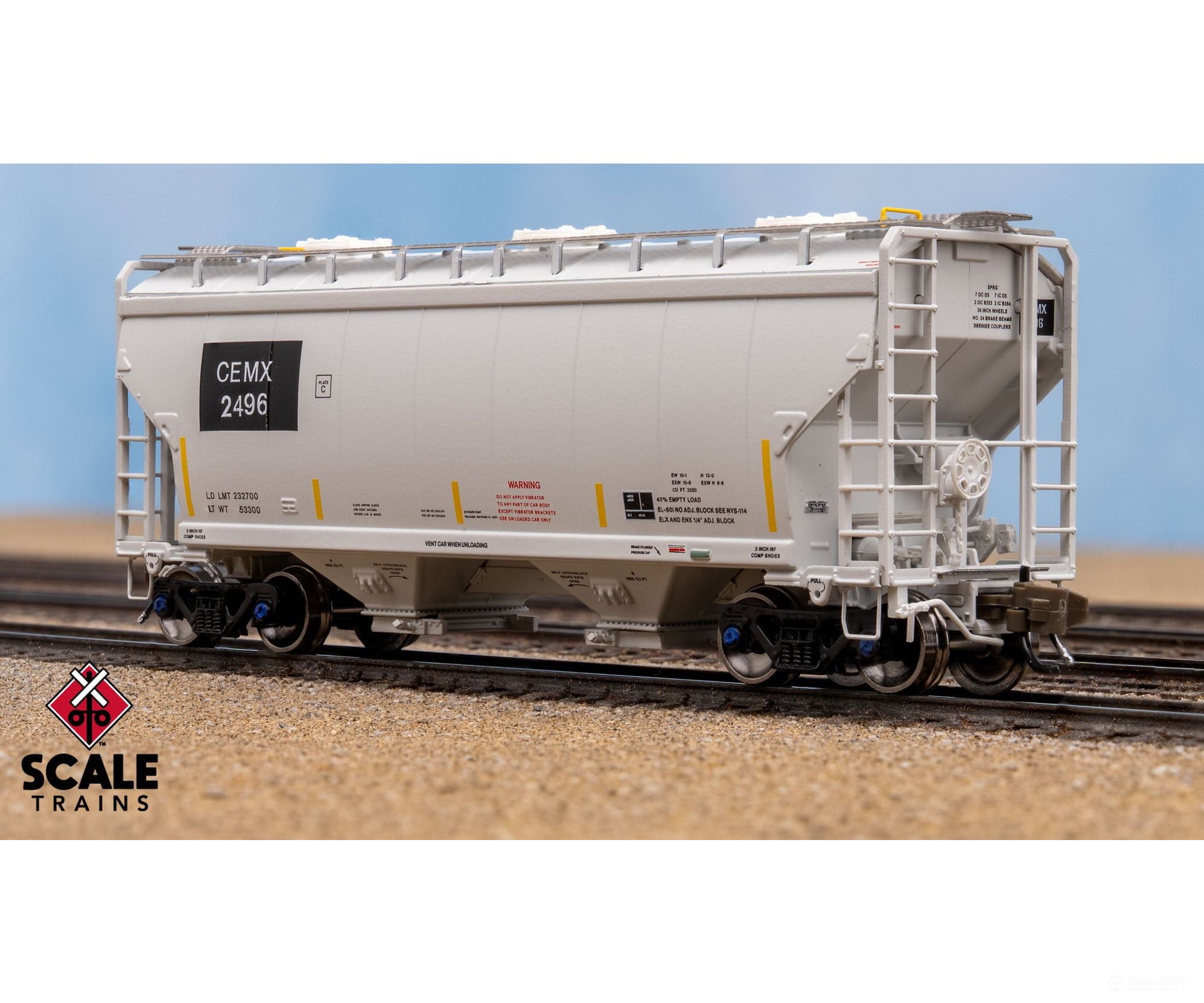 ScaleTrains SXT41468 Rivet Counter N Scale Gunderson 3250 Covered Hopper CEMEX/ex-AOKX Black Patched/Low Profile Outlet