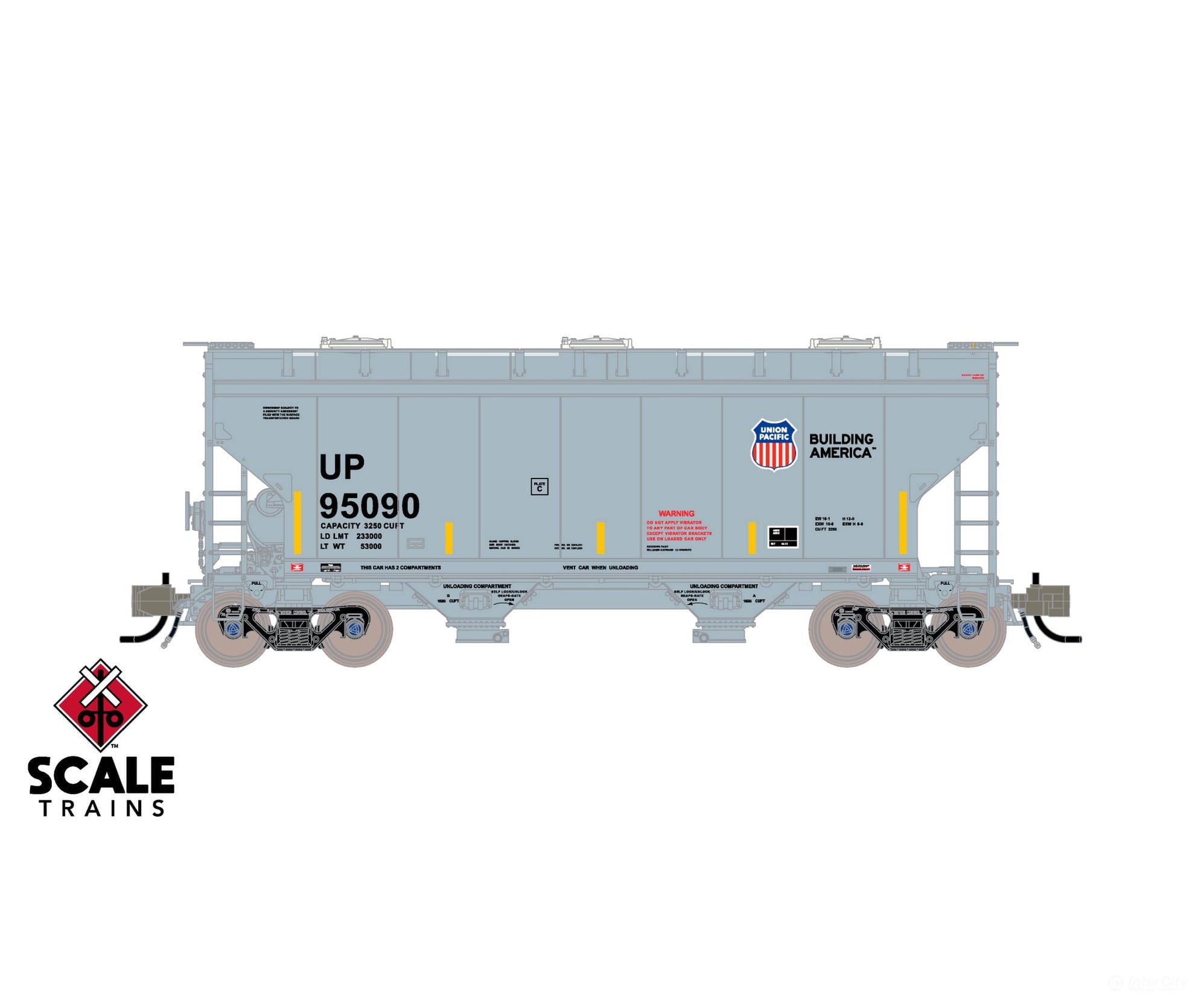 ScaleTrains SXT41497 Rivet Counter N Scale Gunderson 3250 Covered Hopper Union Pacific/UP 95006 - Freight Cars